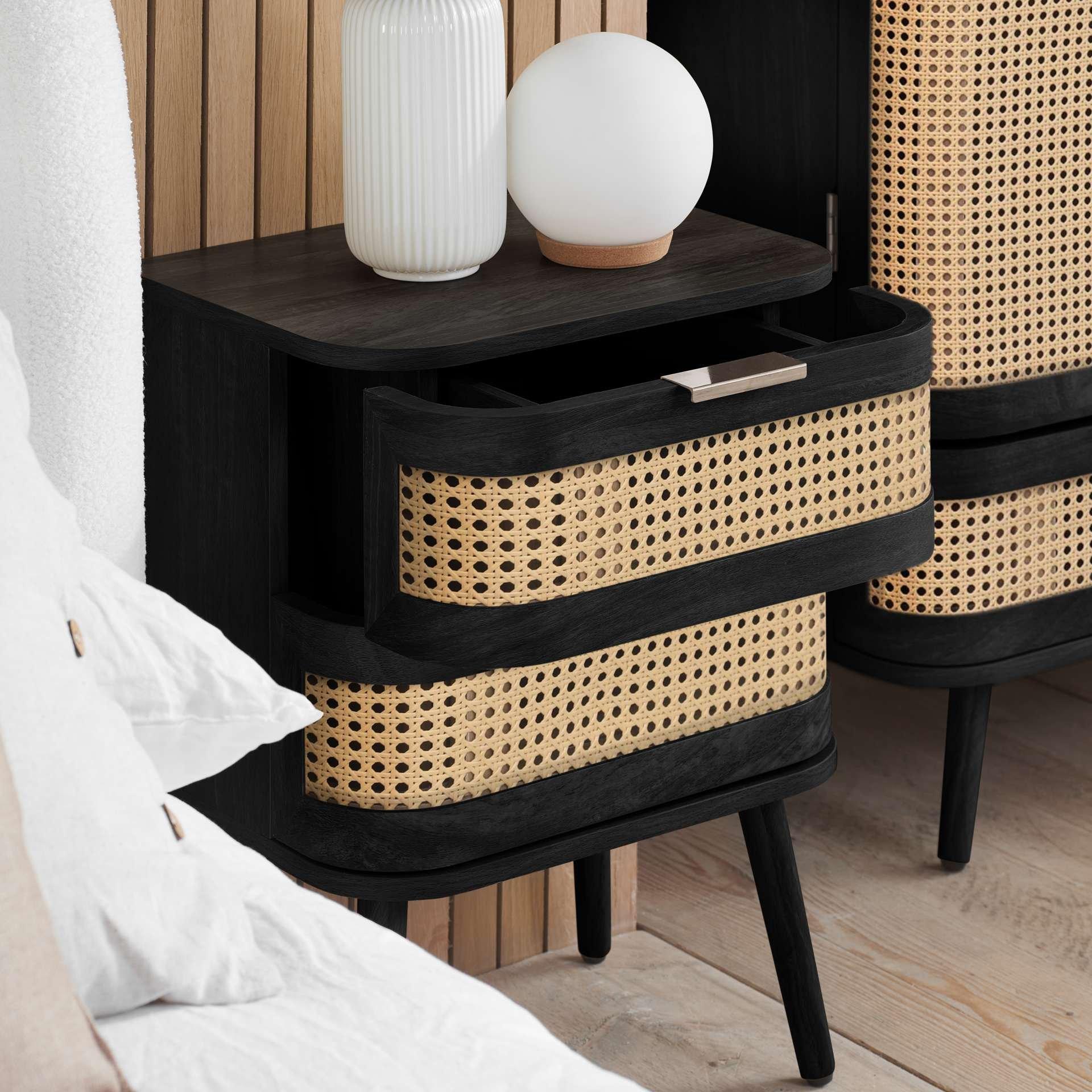 Black - Birlea - Noah 2 Drawer Bedside - 3