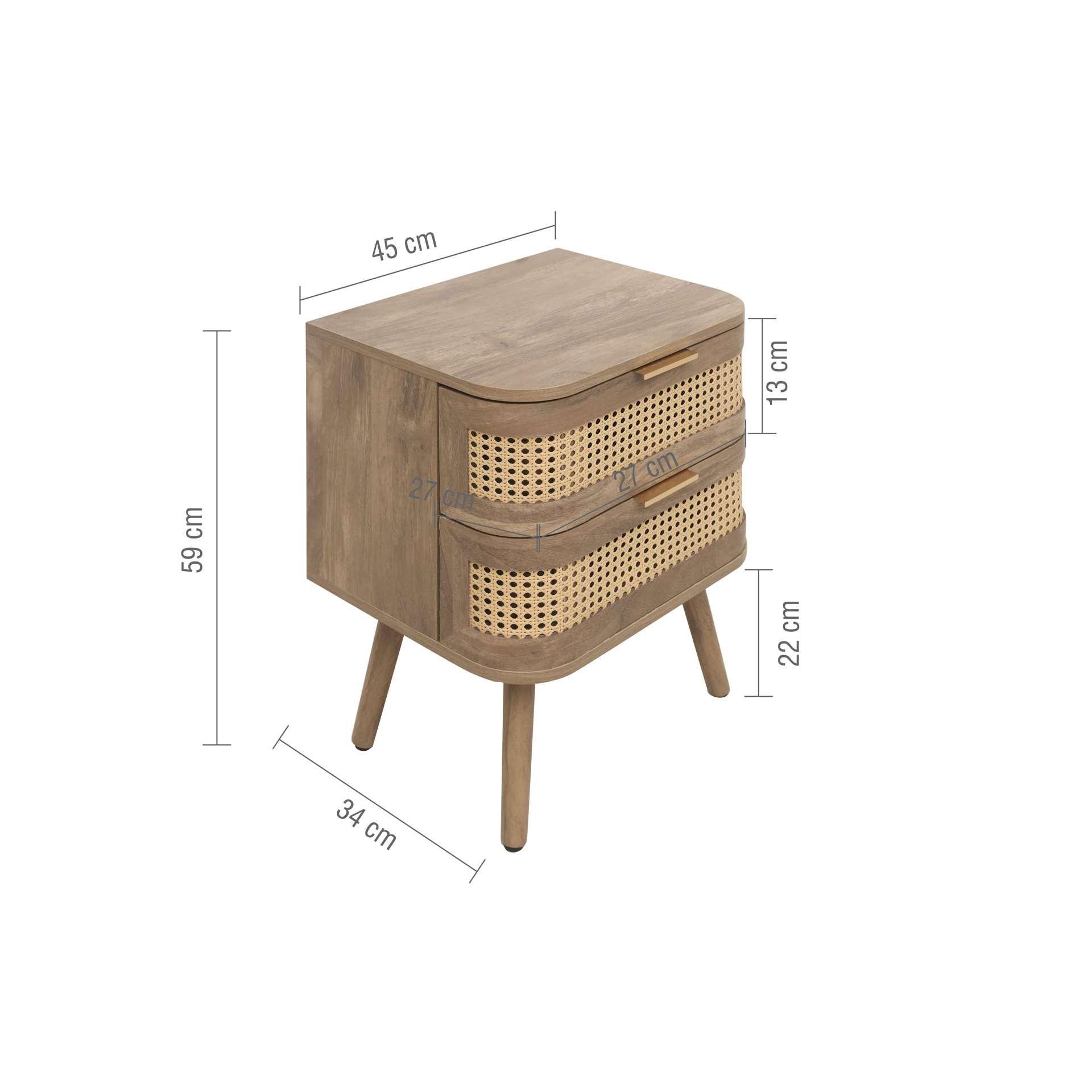 Oak - Birlea - Noah 2 Drawer Bedside - 11
