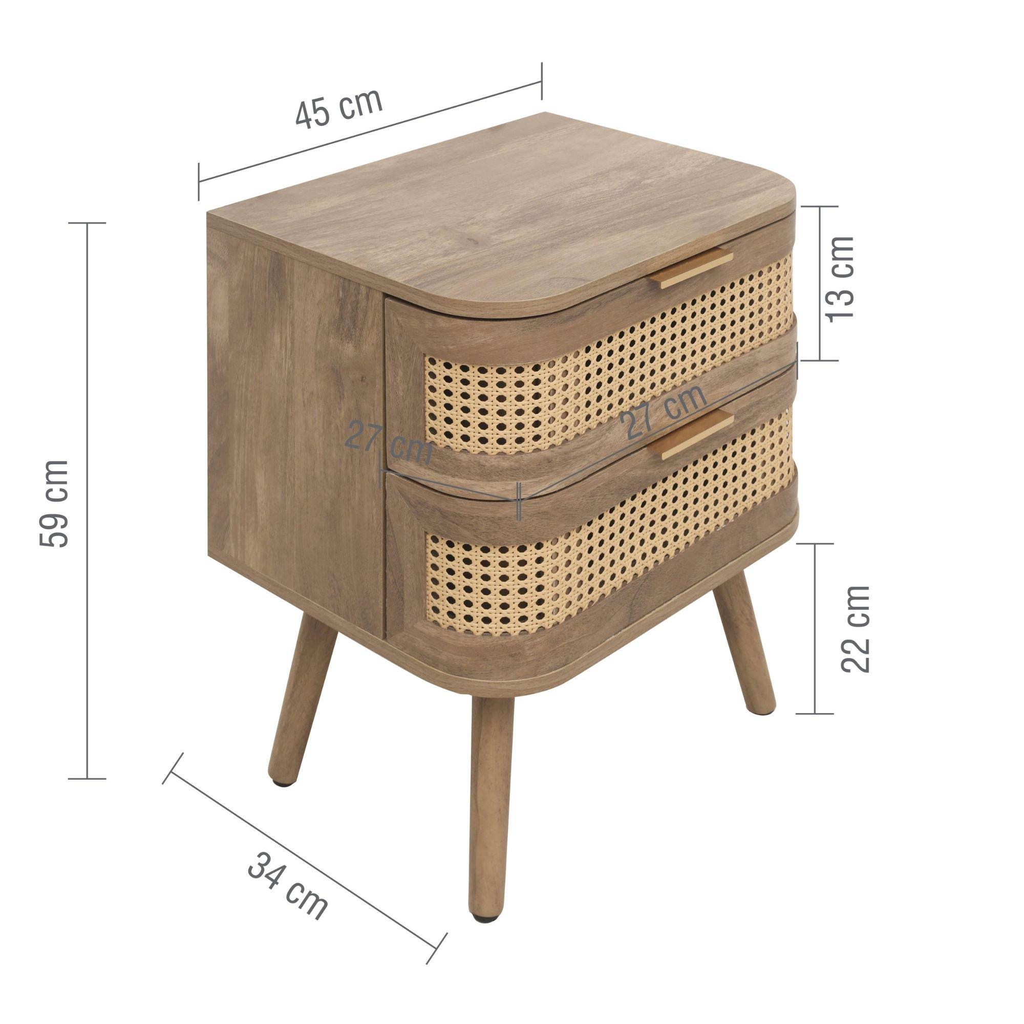 Oak - Birlea - Noah 2 Drawer Bedside - 7