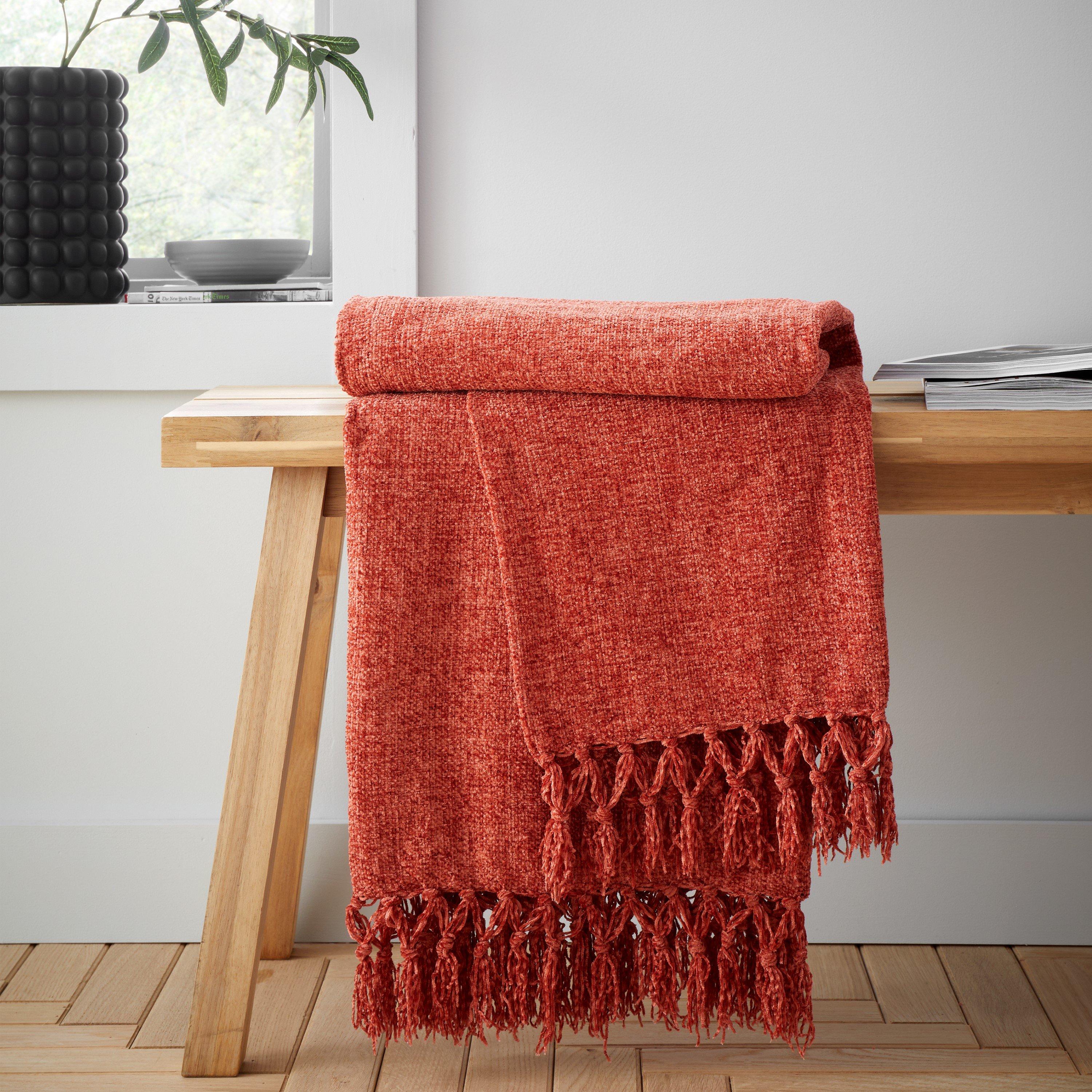 Wilson Plain Chenille Blanket Throw