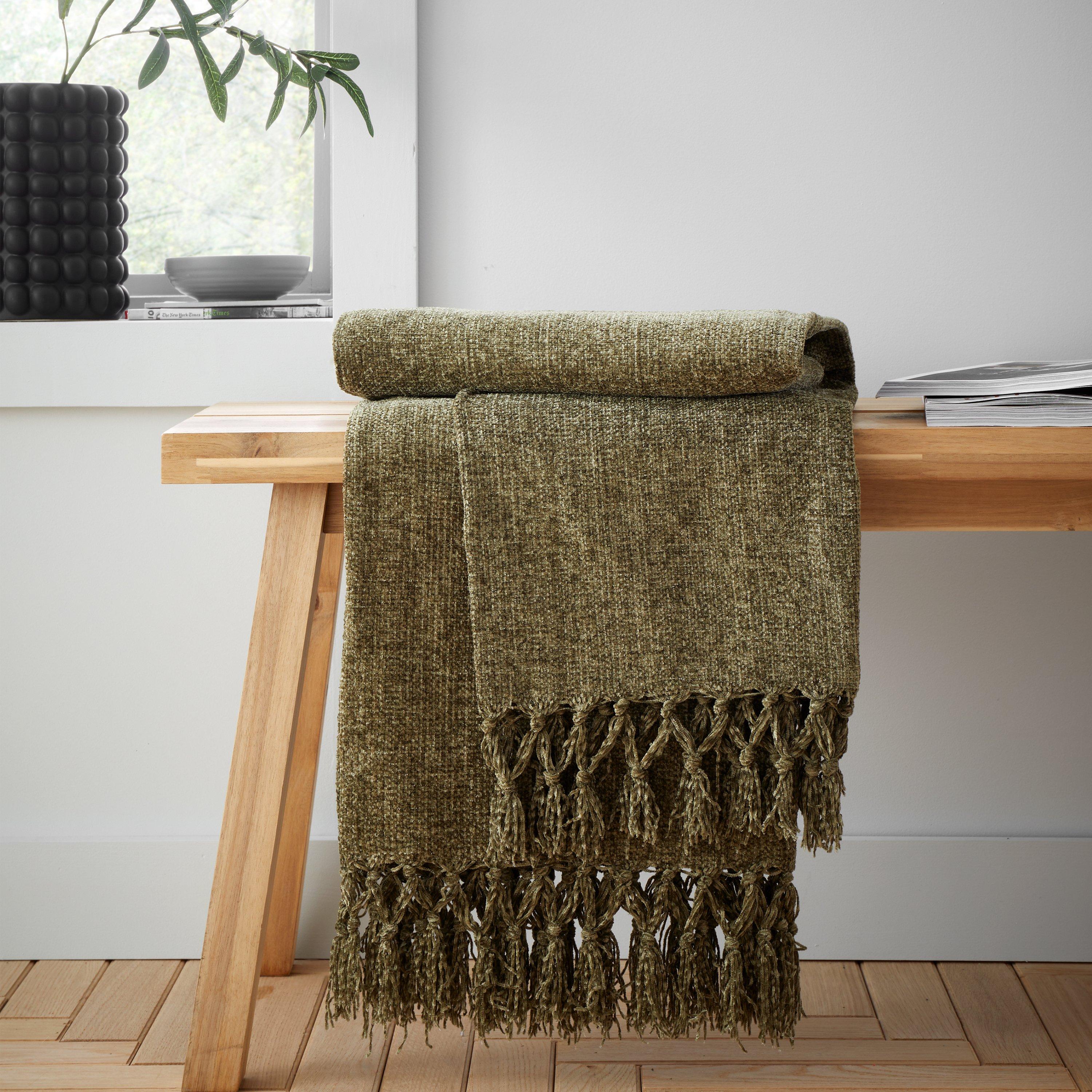 Wilson Plain Chenille Blanket Throw