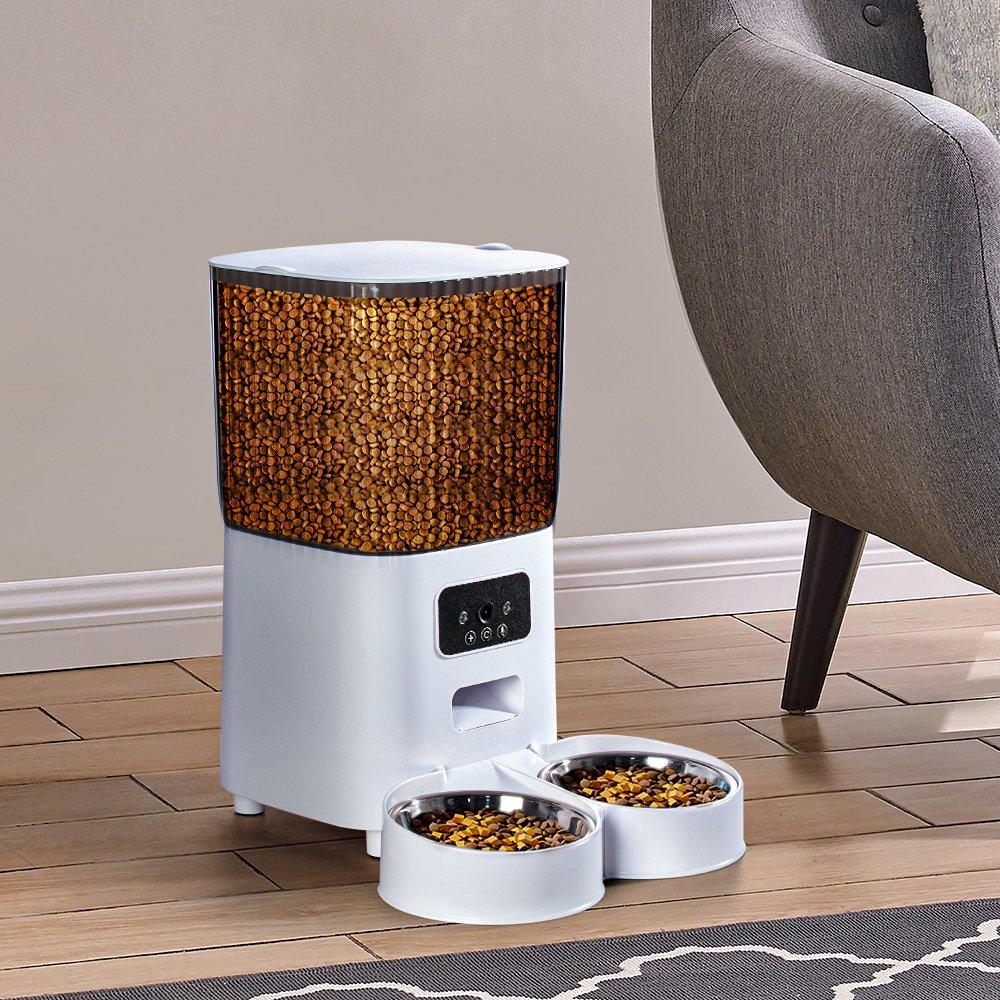 White - KIDKID PET - 5L Dual Power Pet Feeder with 2MP Video Monitoring - 1