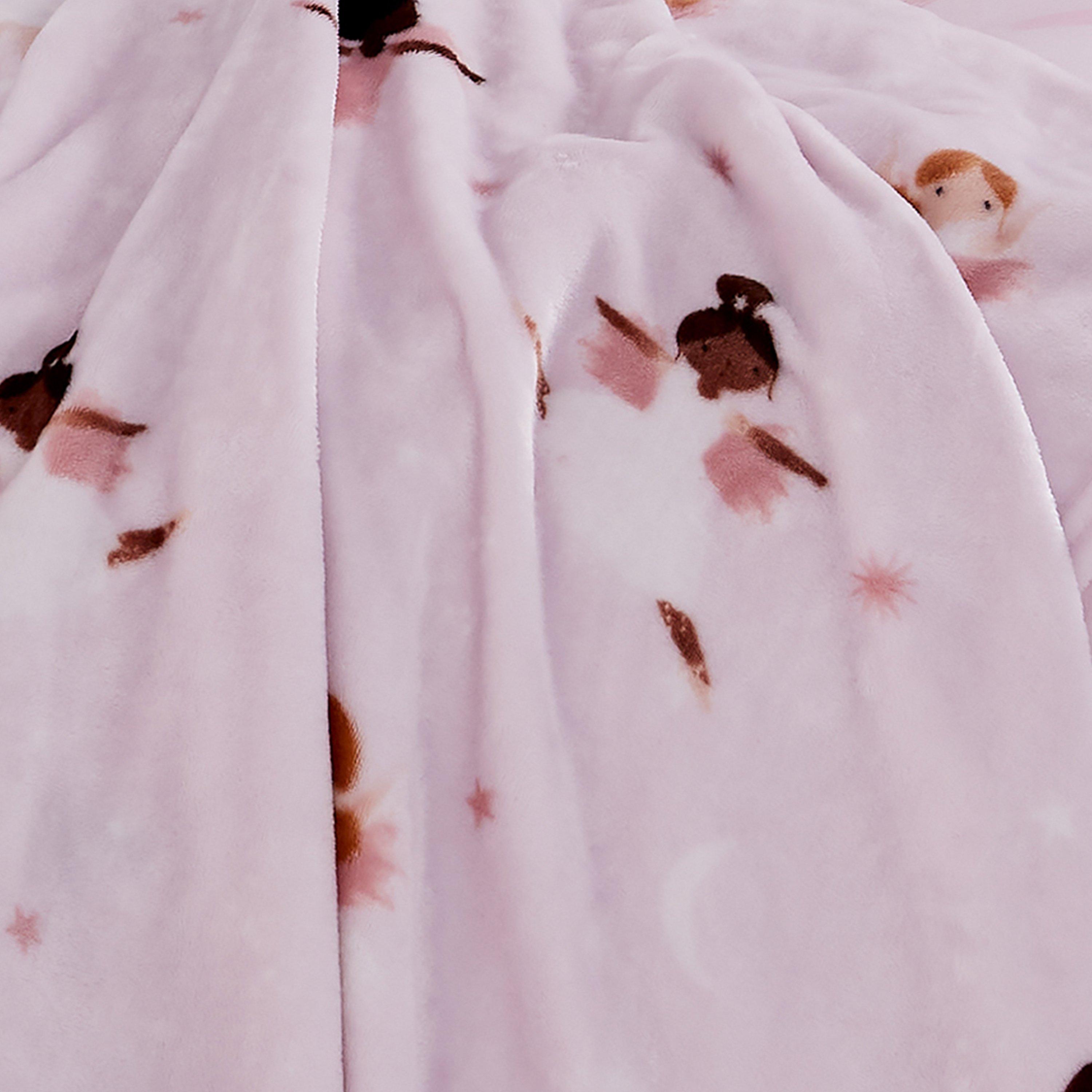 Pink - Catherine Lansfield - Dancing Fairies Cosy Fleece Blanket Throw - 2