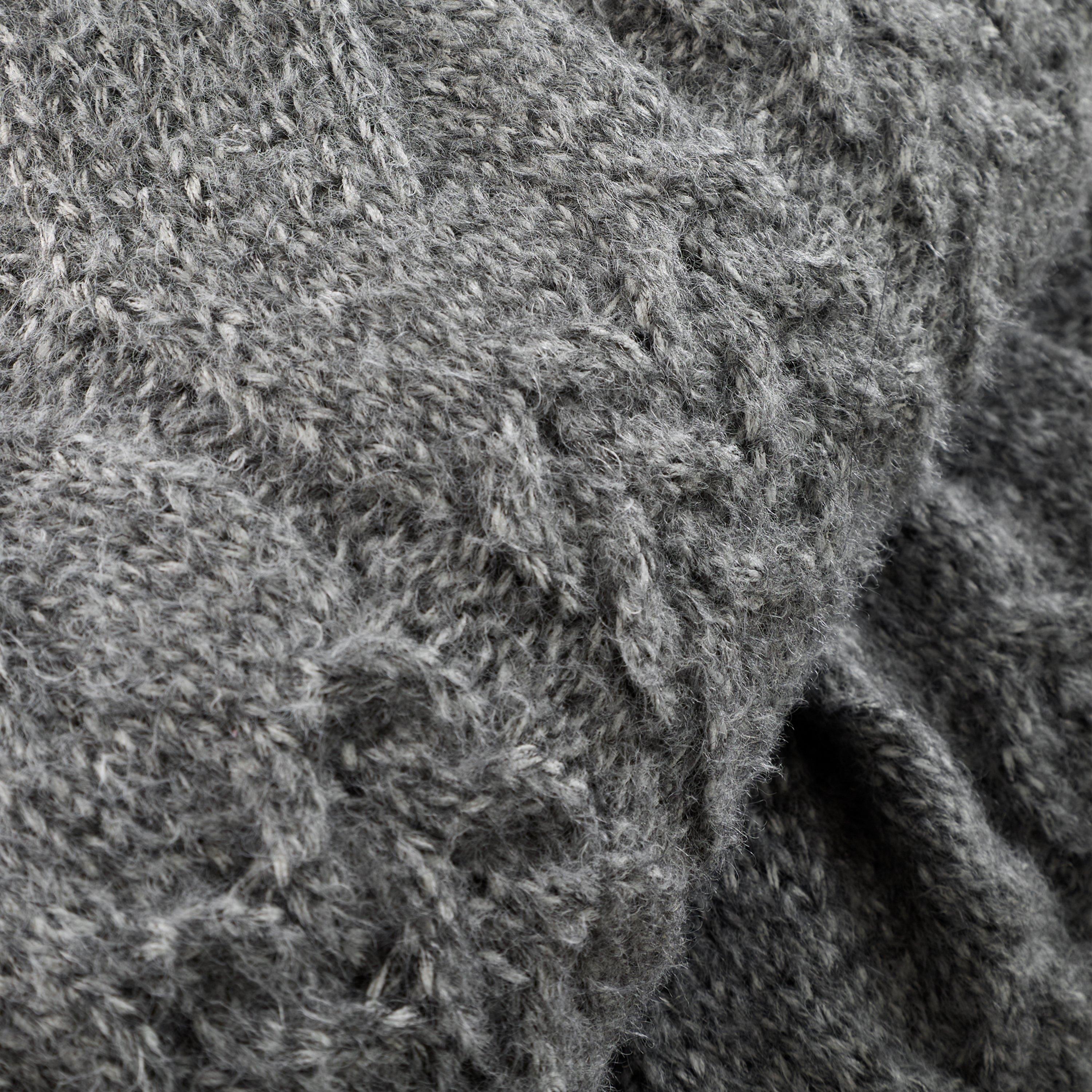 Grey - Bianca - Cosy Soft Cable Knit Blanket Throw - 2