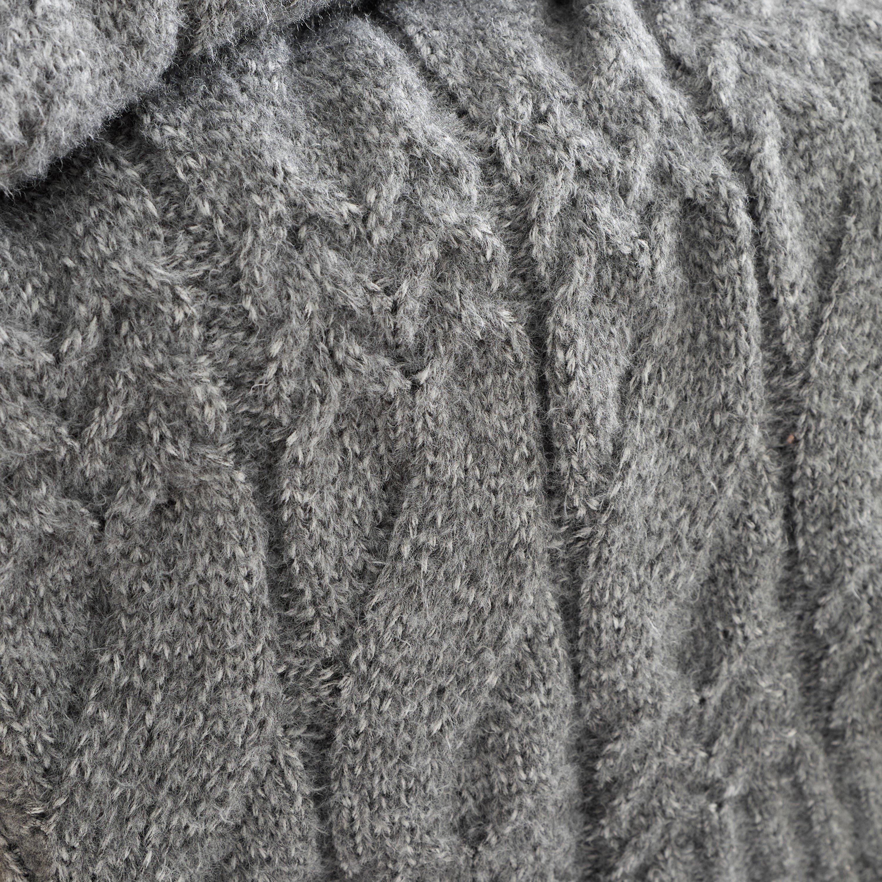 Grey - Bianca - Cosy Soft Cable Knit Blanket Throw - 3