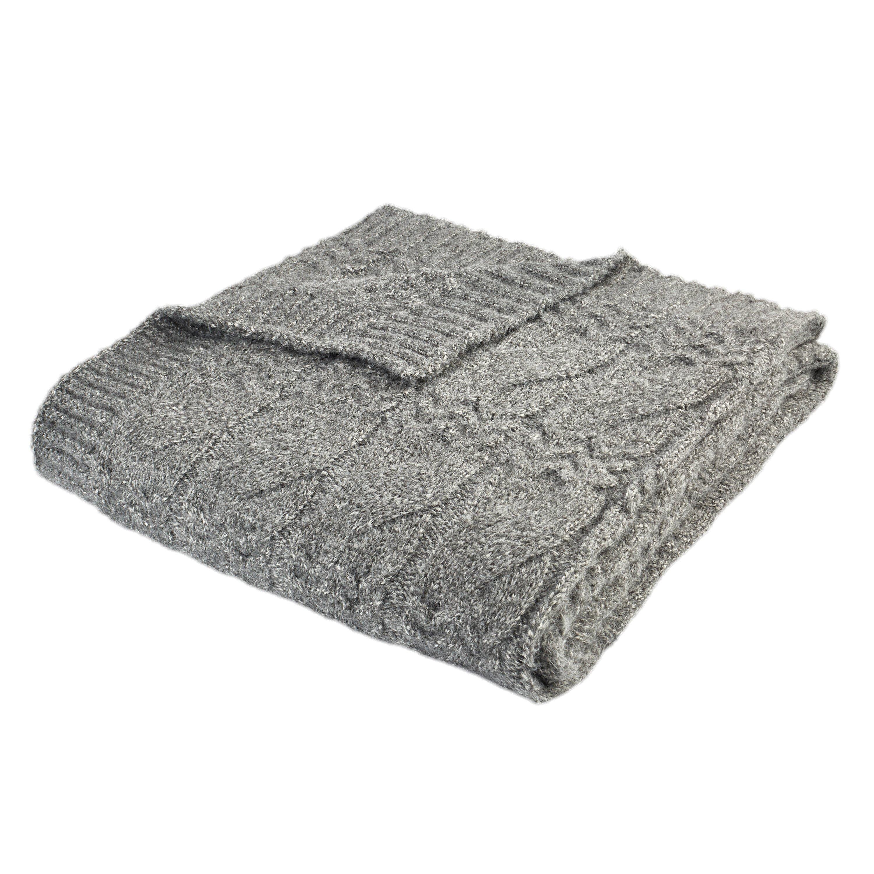 Grey - Bianca - Cosy Soft Cable Knit Blanket Throw - 5