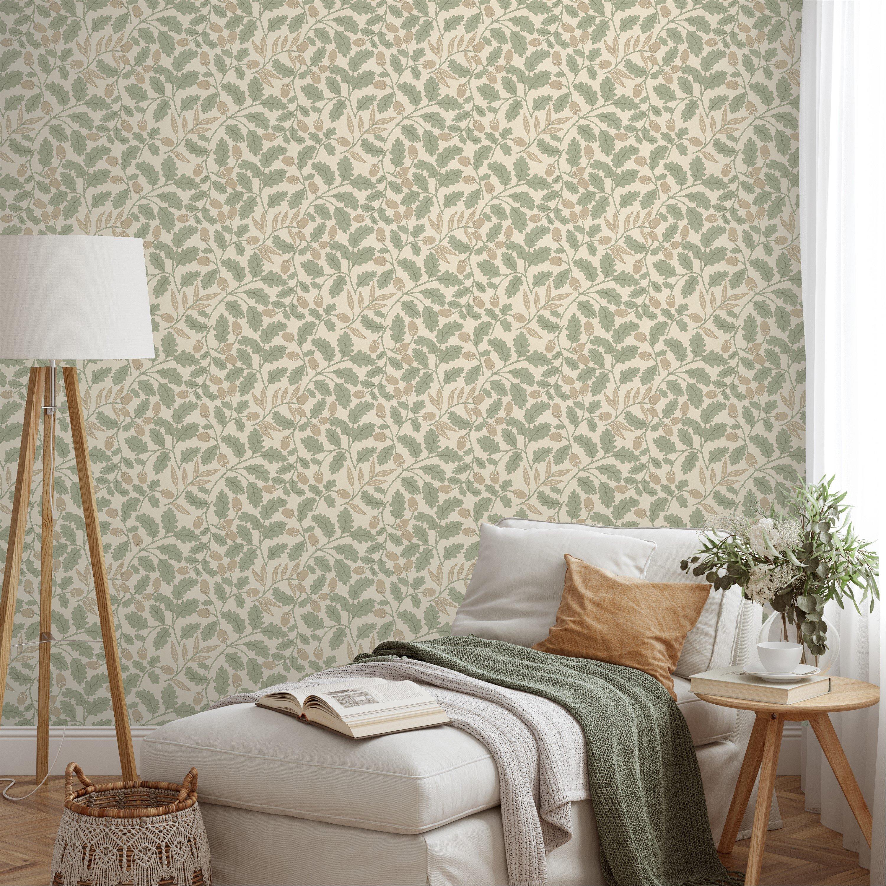 Green - Arthouse - Acorn Trail Sage Wallpaper - 3
