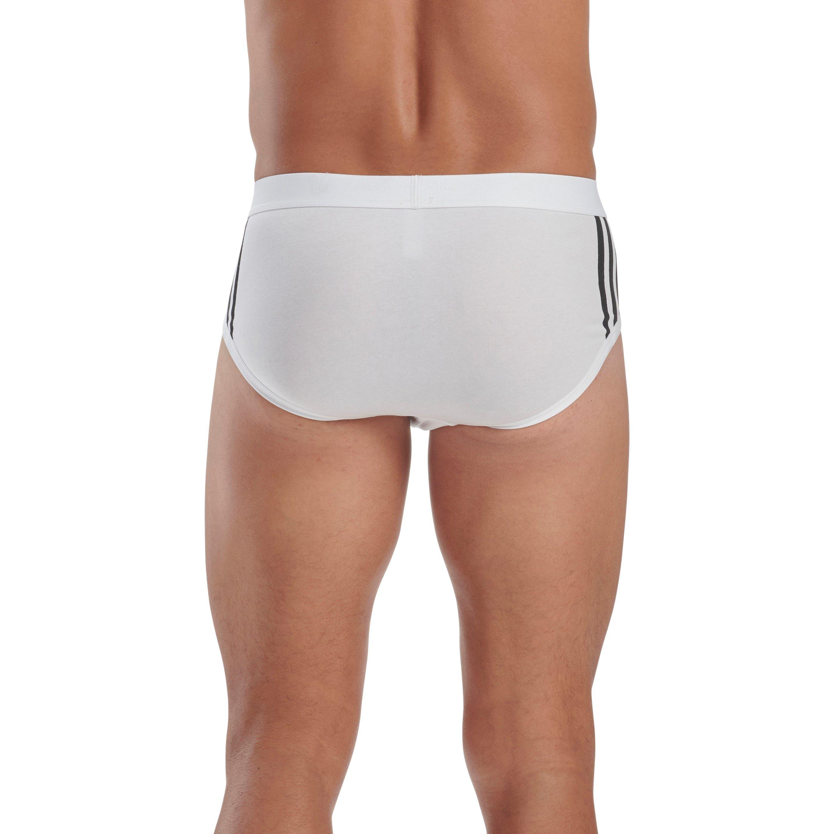 white adidas swim brief