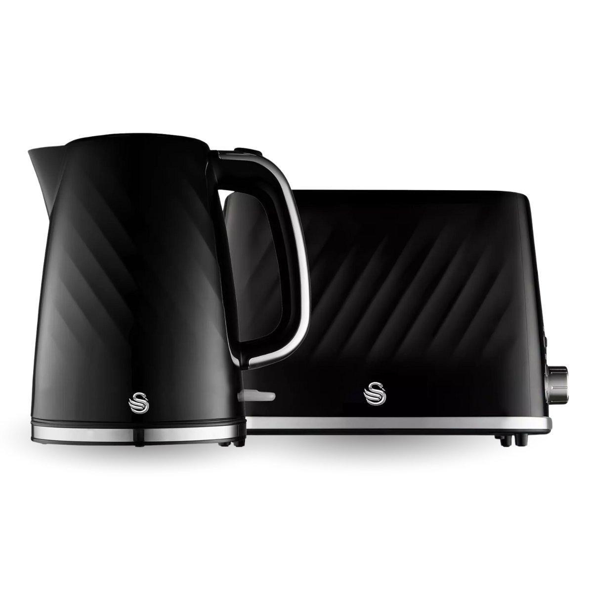 Swan Eejb256 Windsor 2 Slice Toaster And Kettle Set - Black - Image 9