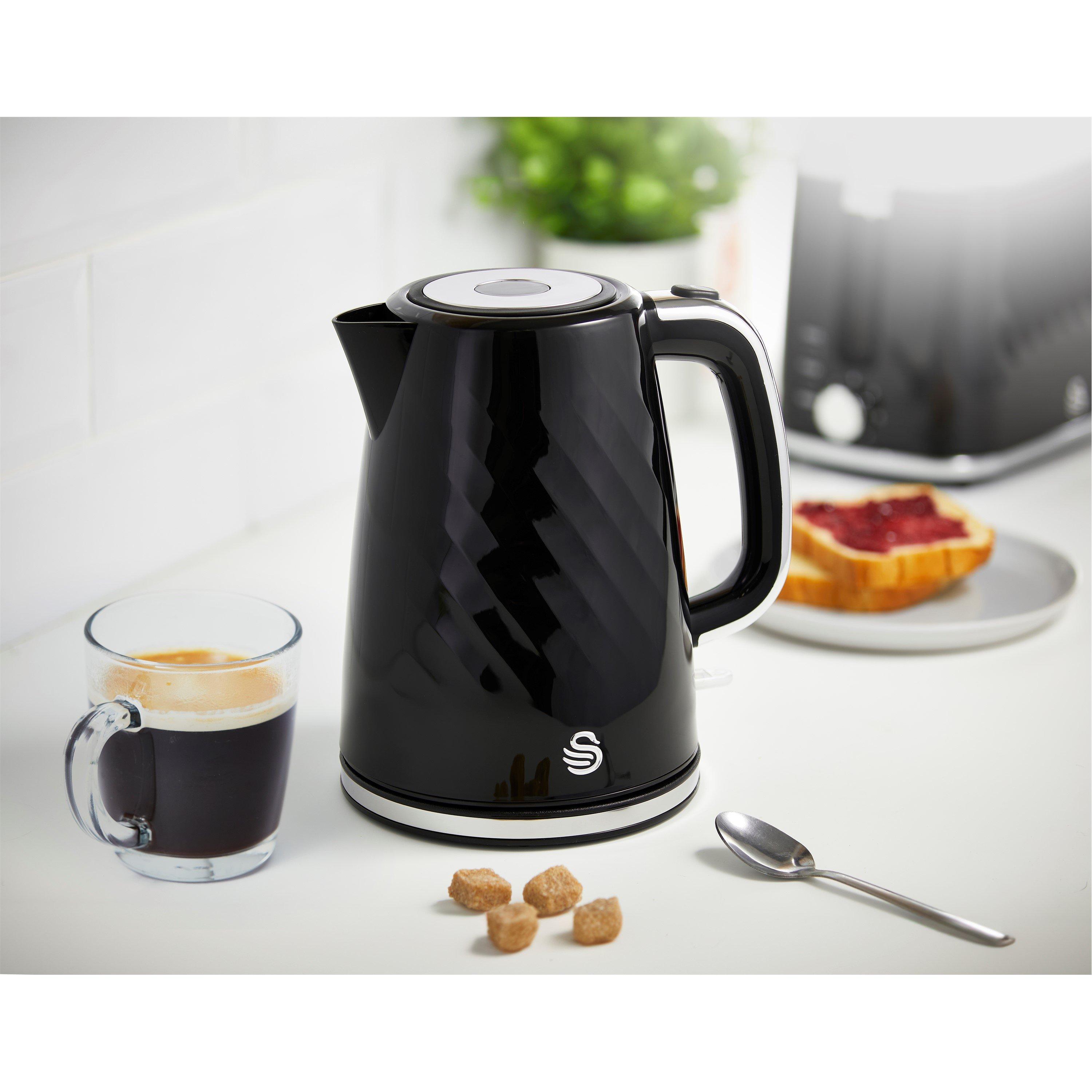 None - Swan - Swan Windsor 1.7L Kettle + 2 Slice Toaster Black - 4