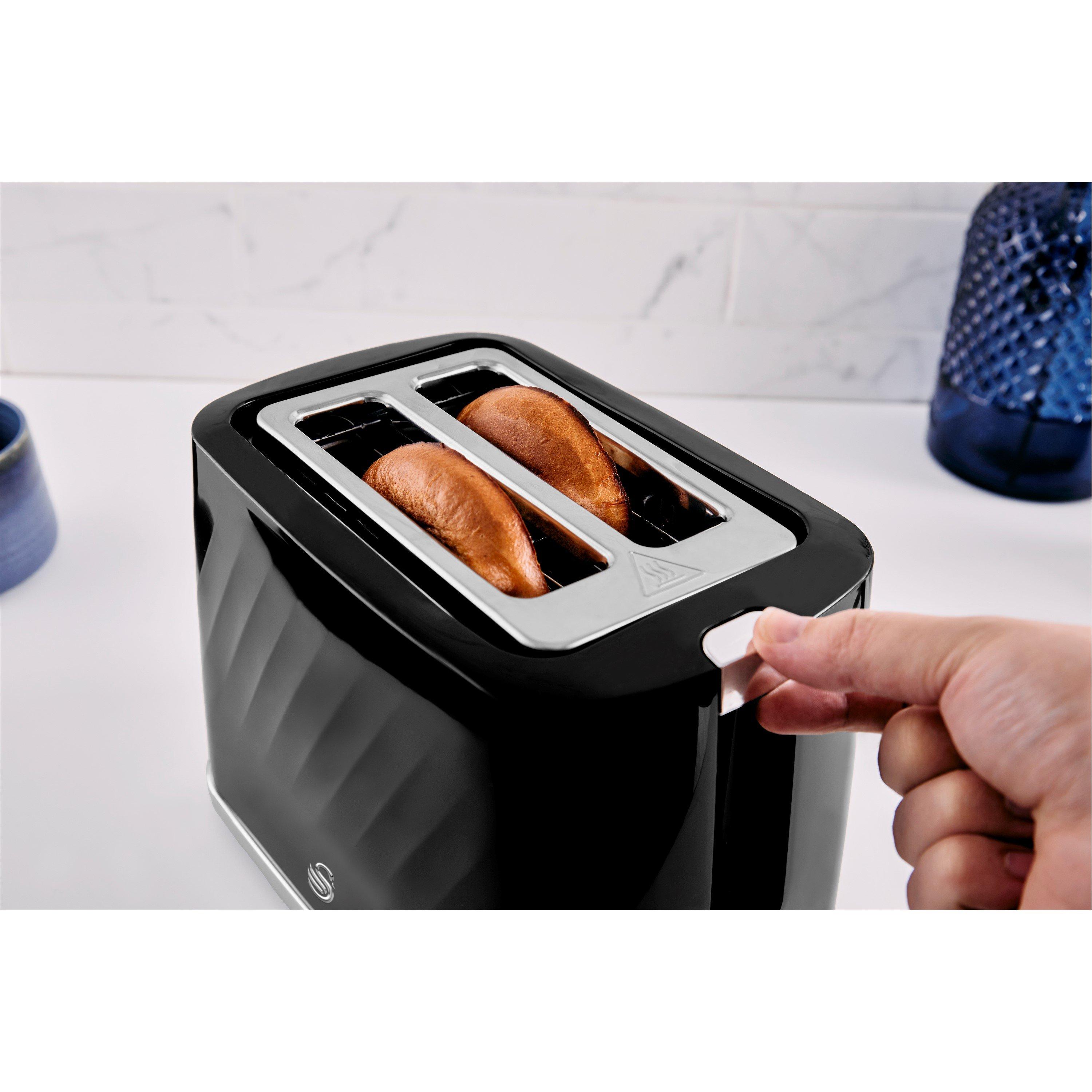 None - Swan - Swan Windsor 1.7L Kettle + 2 Slice Toaster Black - 6