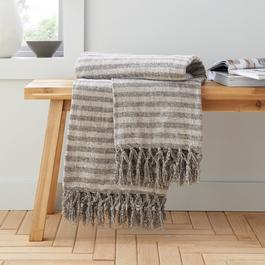 Catherine Lansfield Stripe Chenille Blanket Throw