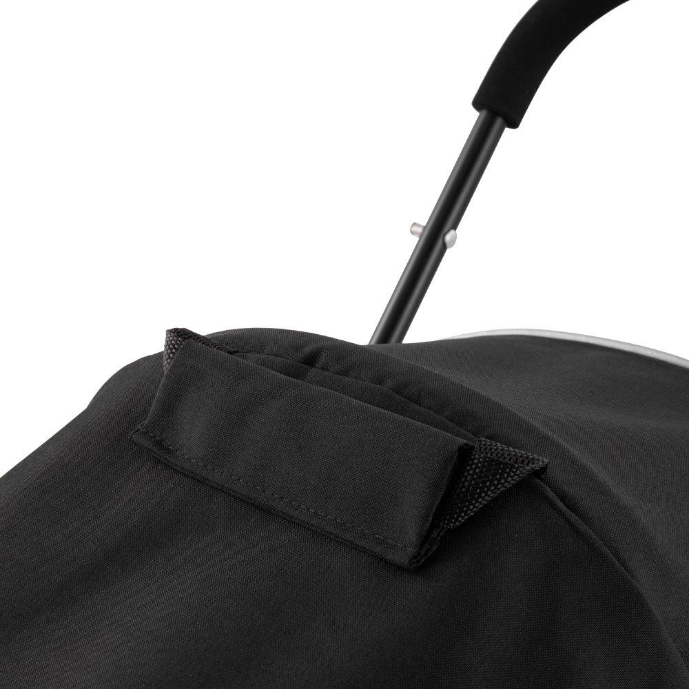 Black - KIDKID PET - Detachable Pet Stroller with Rain Cover - 7