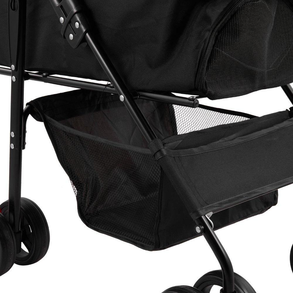Black - KIDKID PET - Detachable Pet Stroller with Rain Cover - 10