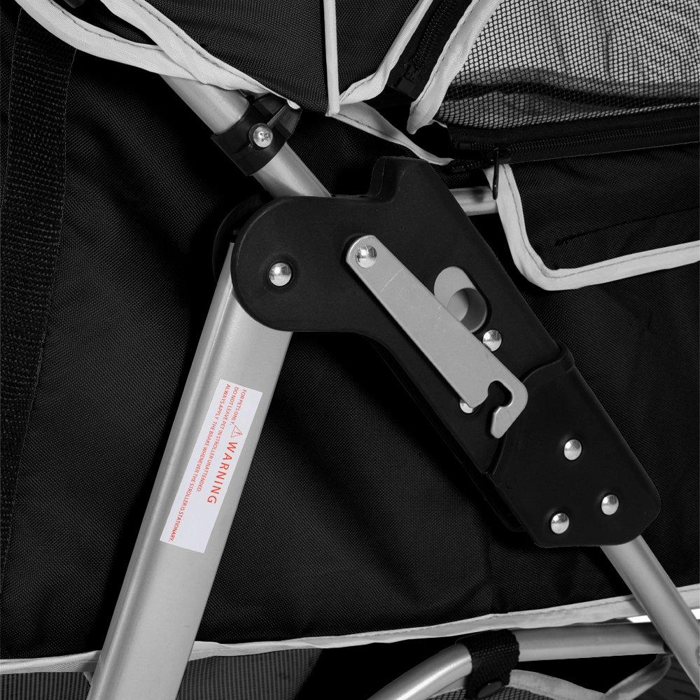 Black - KIDKID PET - Foldable Pet Stroller for Cats and Dogs - 10