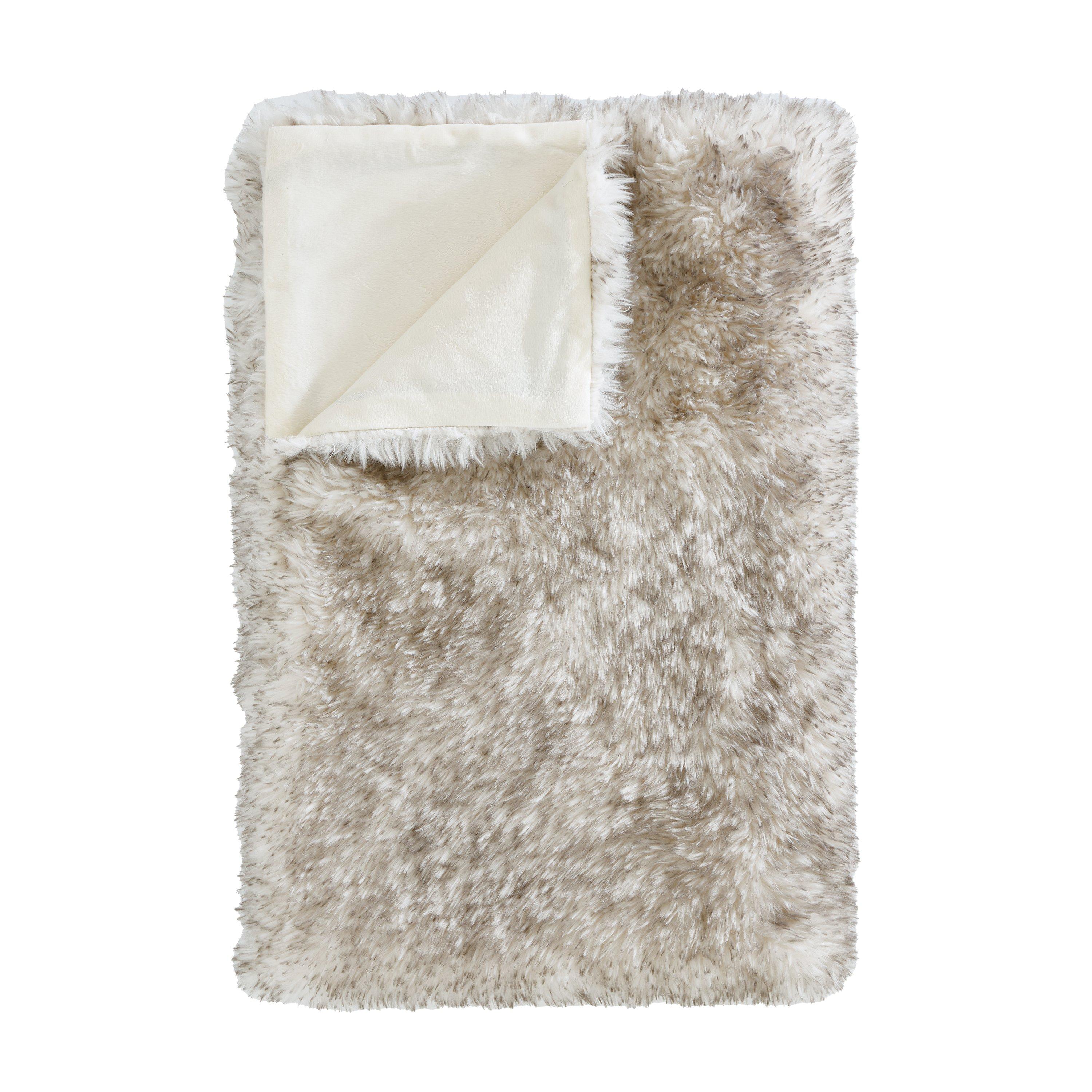 Grey - Catherine Lansfield - Arctic Fox Cosy Faux Fur Blanket Throw - 5