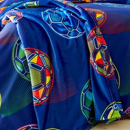 Catherine Lansfield Bright Football Cosy Fleece Blanket Throw