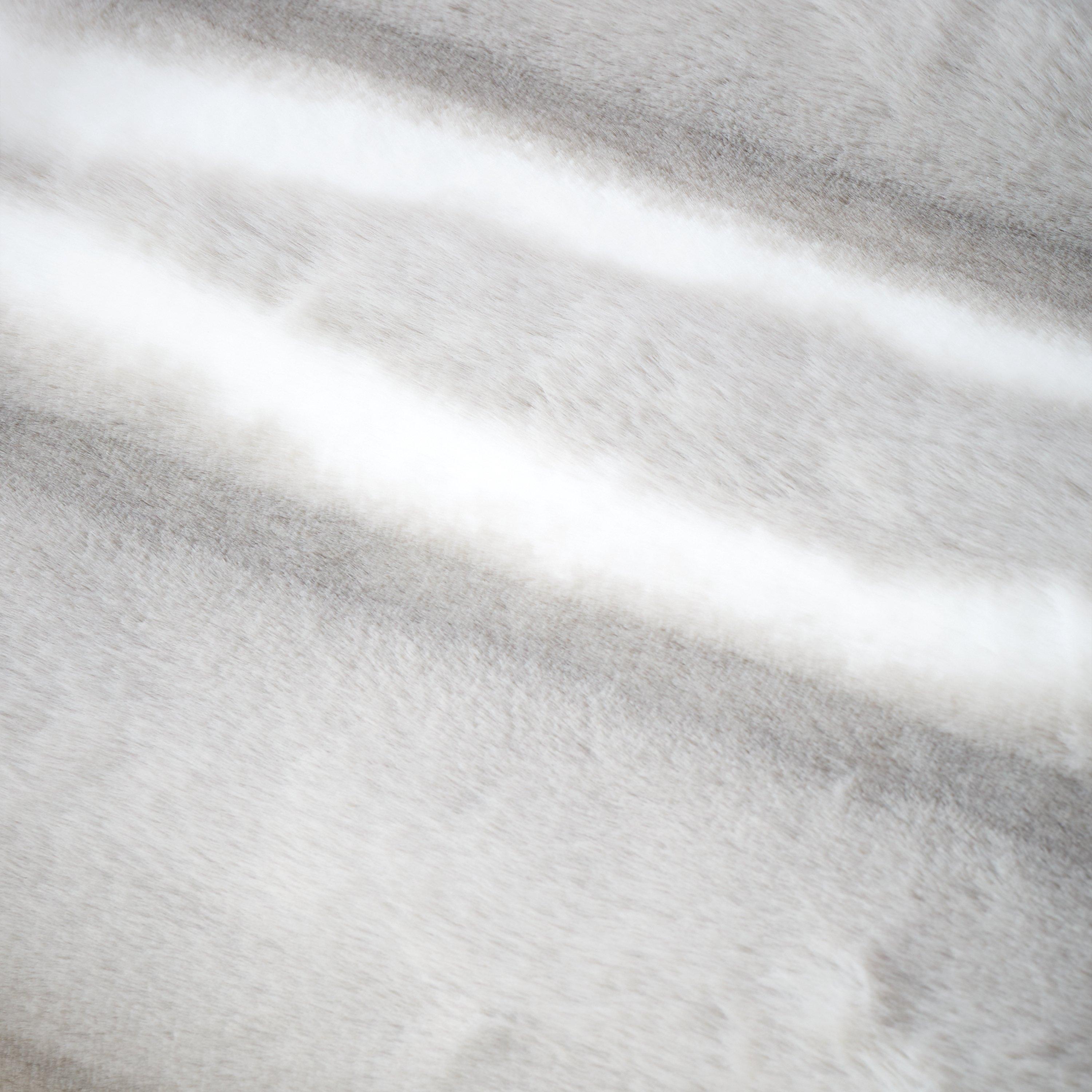 Silver - Catherine Lansfield - Flint Cosy Faux Fur Blanket Throw - 2