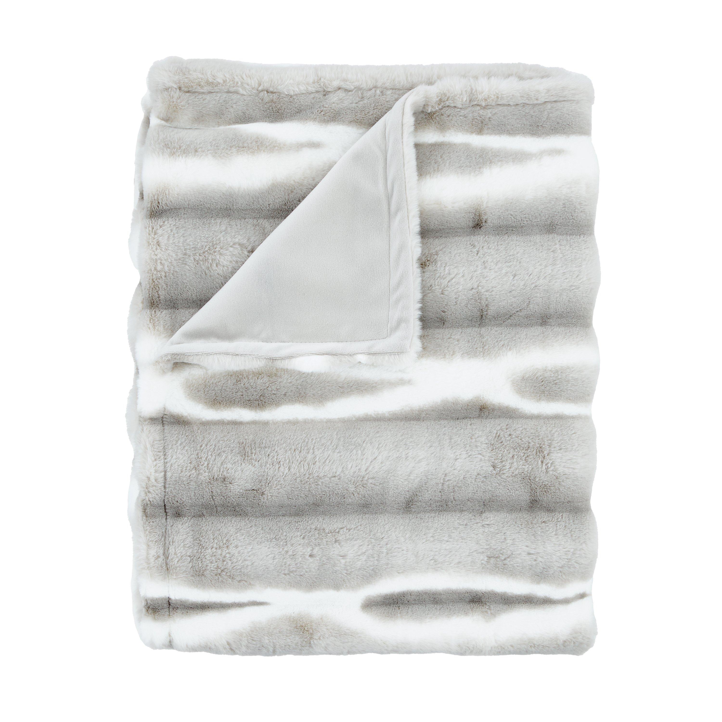 Silver - Catherine Lansfield - Flint Cosy Faux Fur Blanket Throw - 6