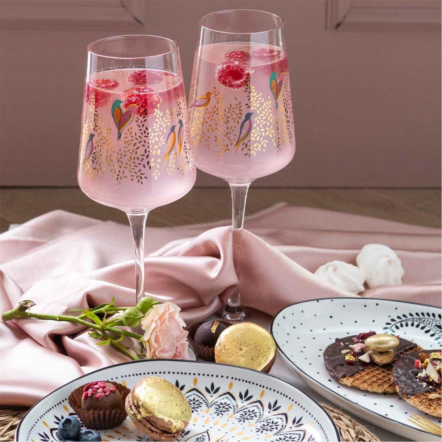 Multi - Sara Miller London - Miller Chelsea Set of 2 Wine Glasses - 5