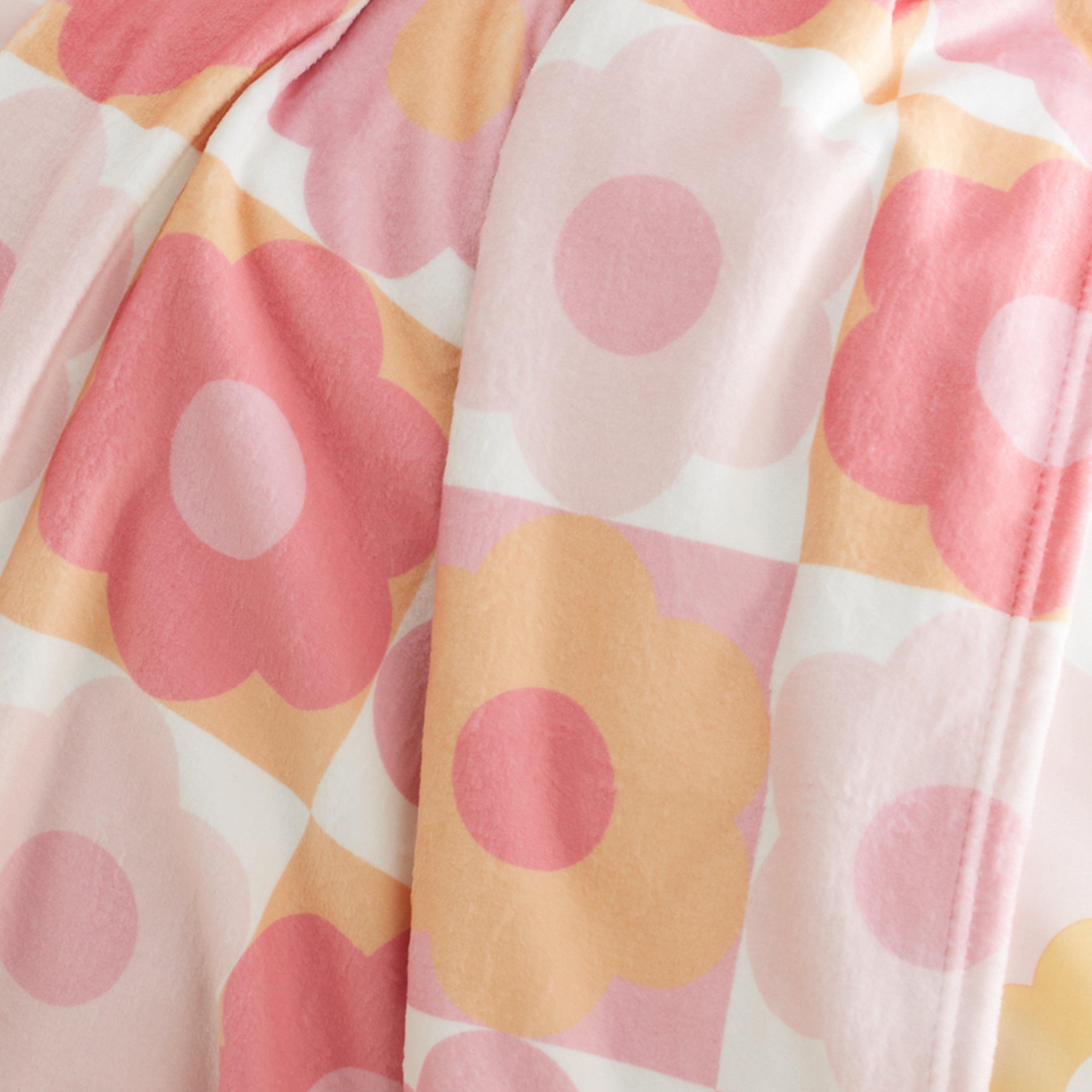 Pink - Catherine Lansfield - Retro Daisy Cosy Fleece Blanket Throw - 2