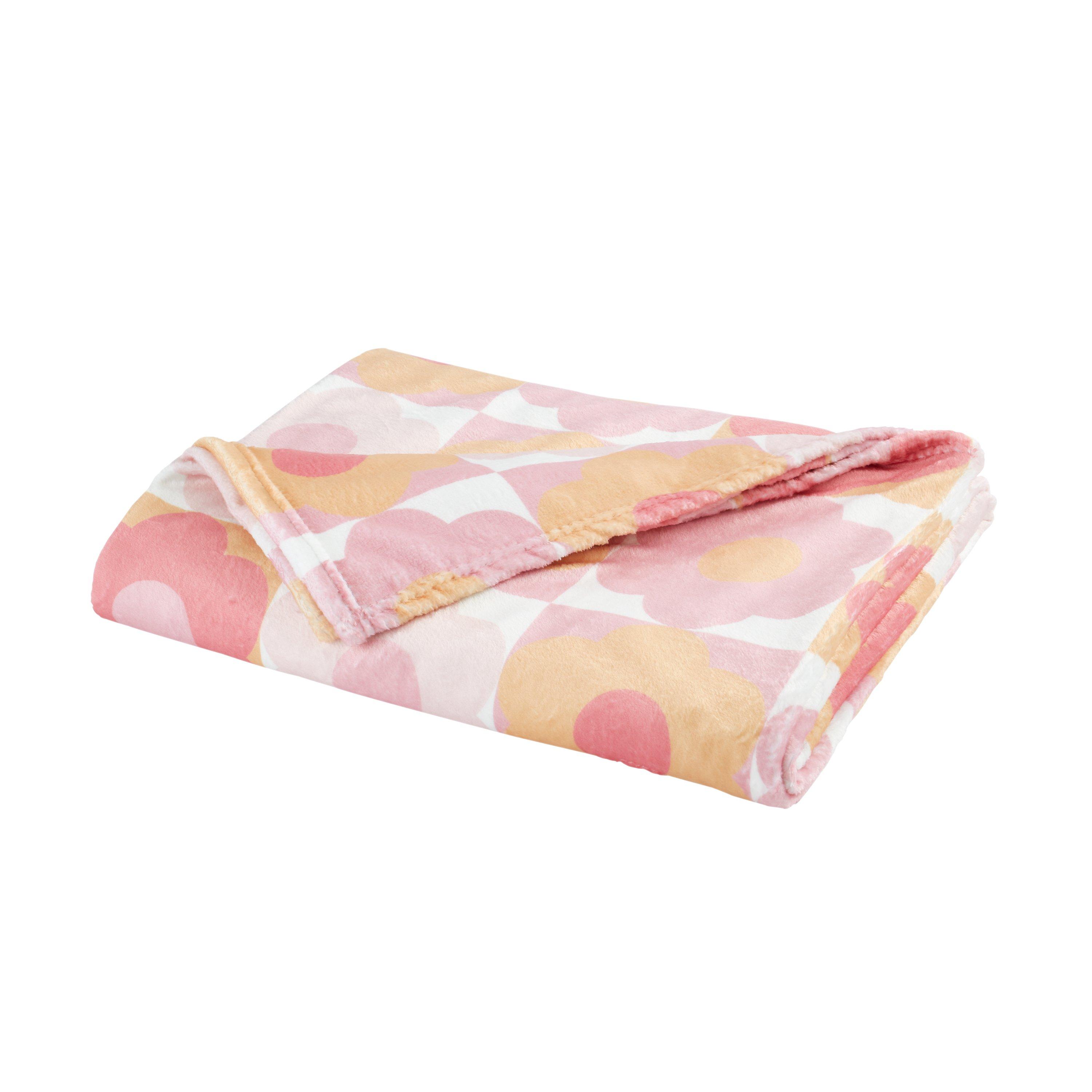 Pink - Catherine Lansfield - Retro Daisy Cosy Fleece Blanket Throw - 3