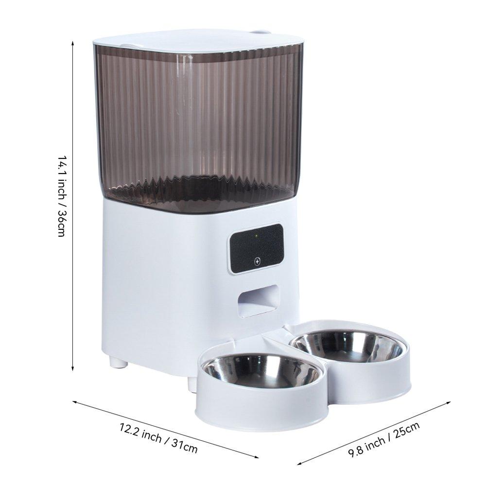 White - KIDKID PET - 5L Dual Power Pet Feeder with App Control - 8