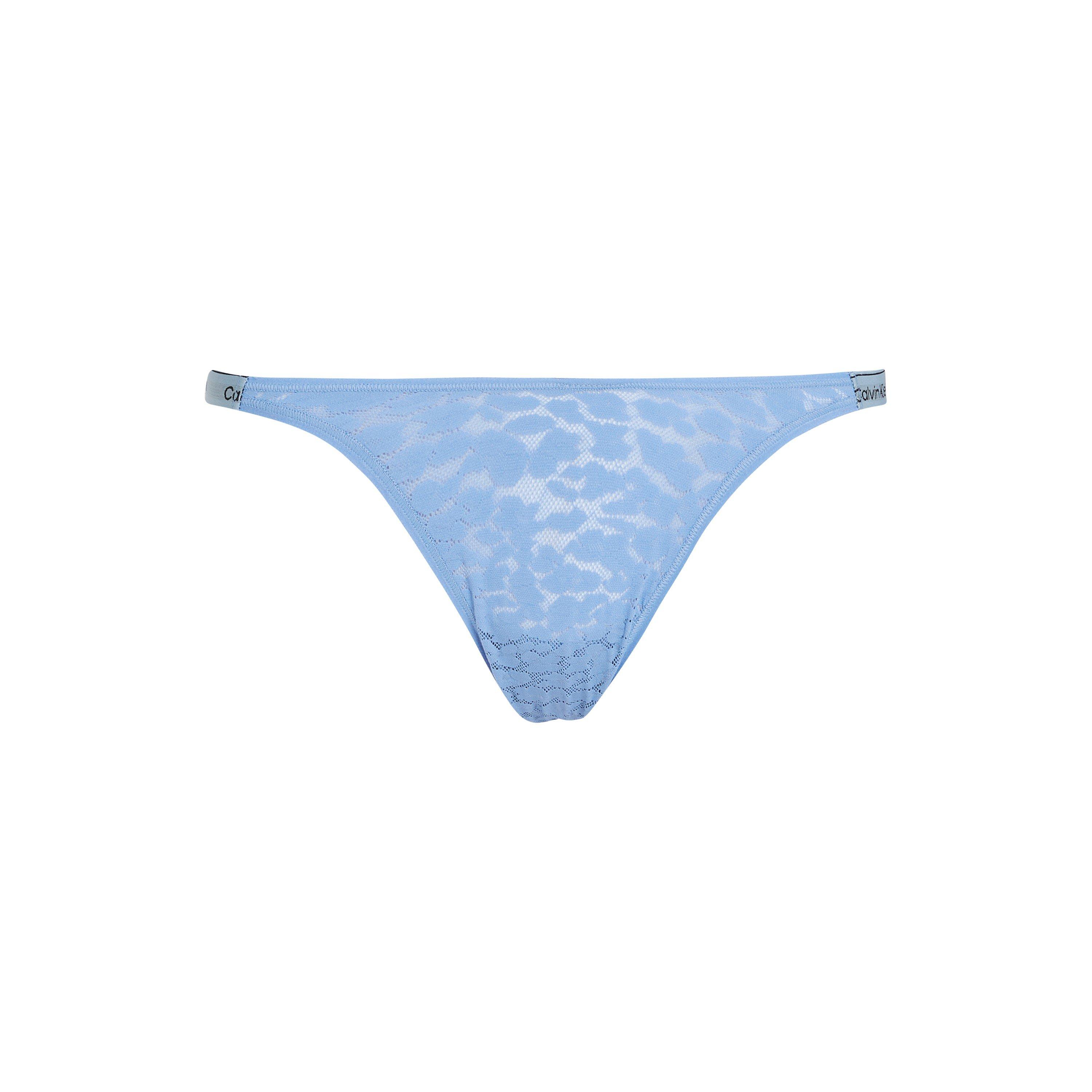 Calvin Klein Women's Modern Cotton Lace Thong - Glacier - 10 (S)