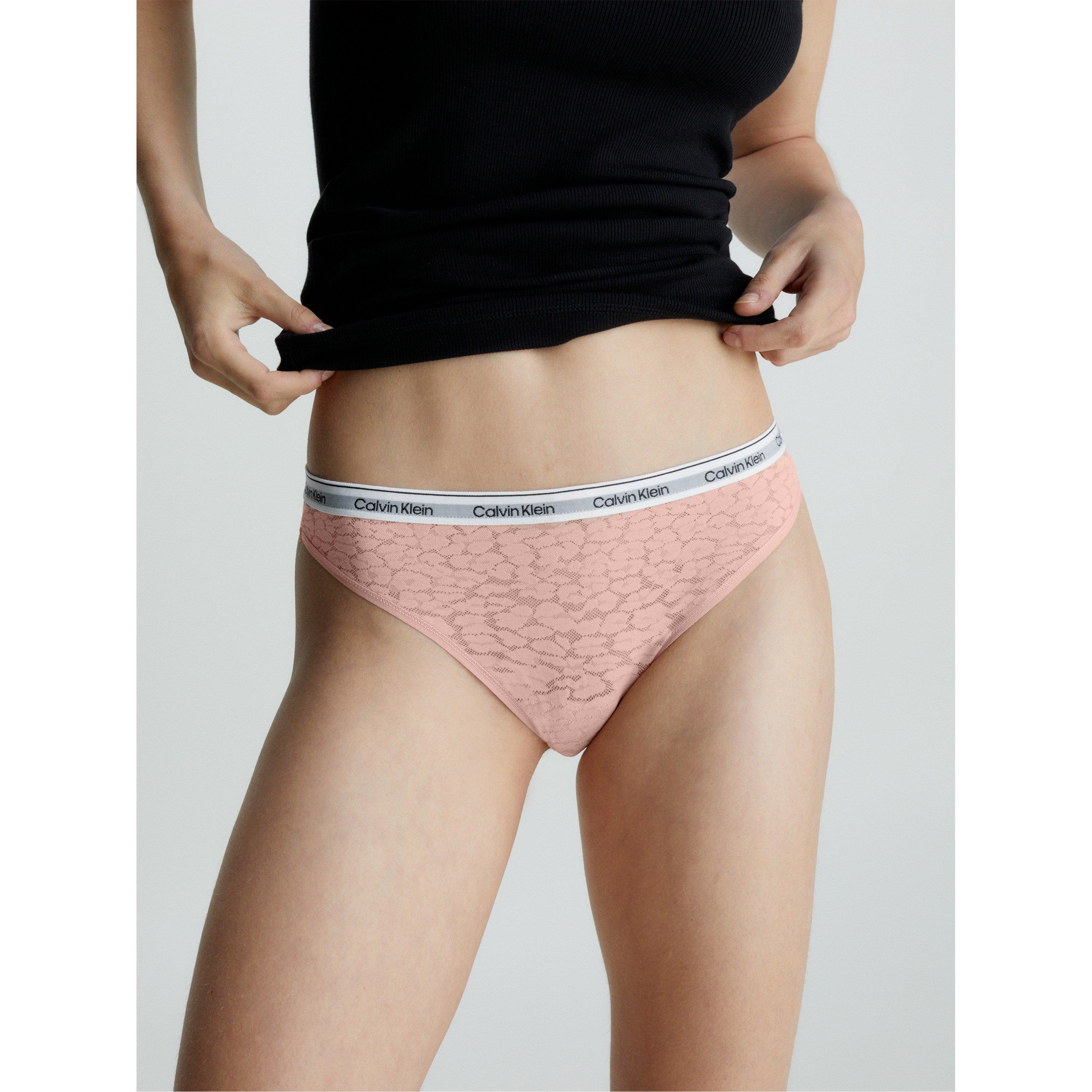 Calvin Klein Women's Modern Cotton Lace Thong - Subdued - 16 (XL)