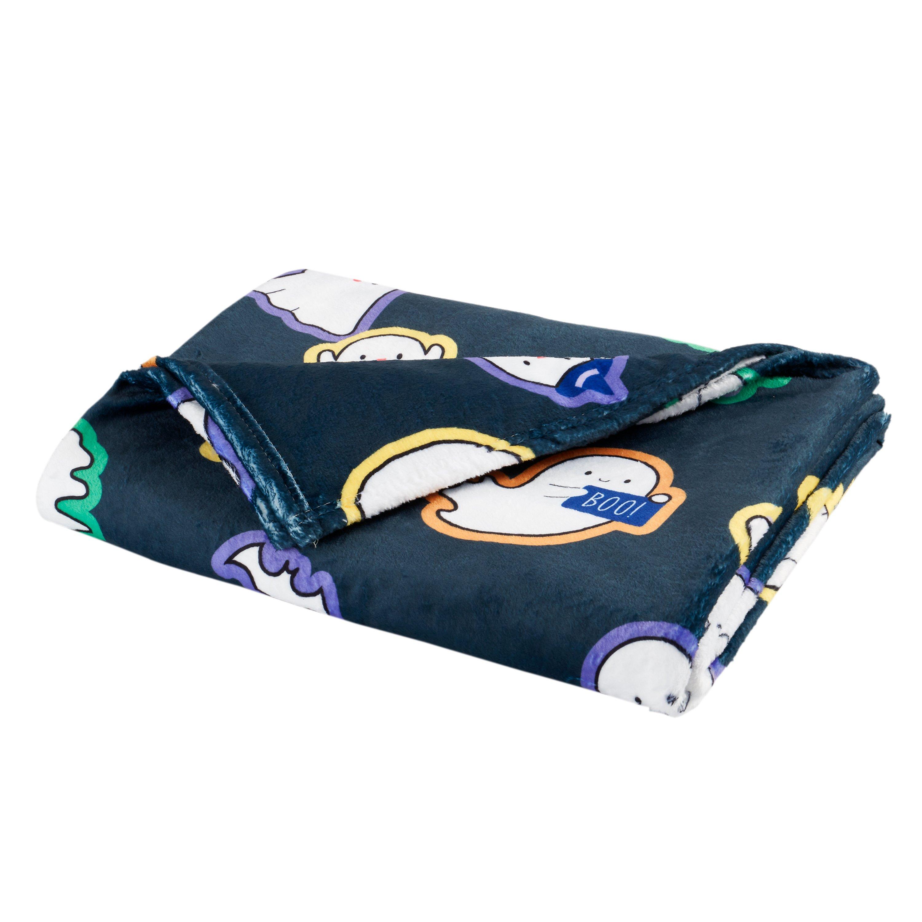 Black - Catherine Lansfield - Halloween Ghosts Cosy Fleece Blanket Throw - 3