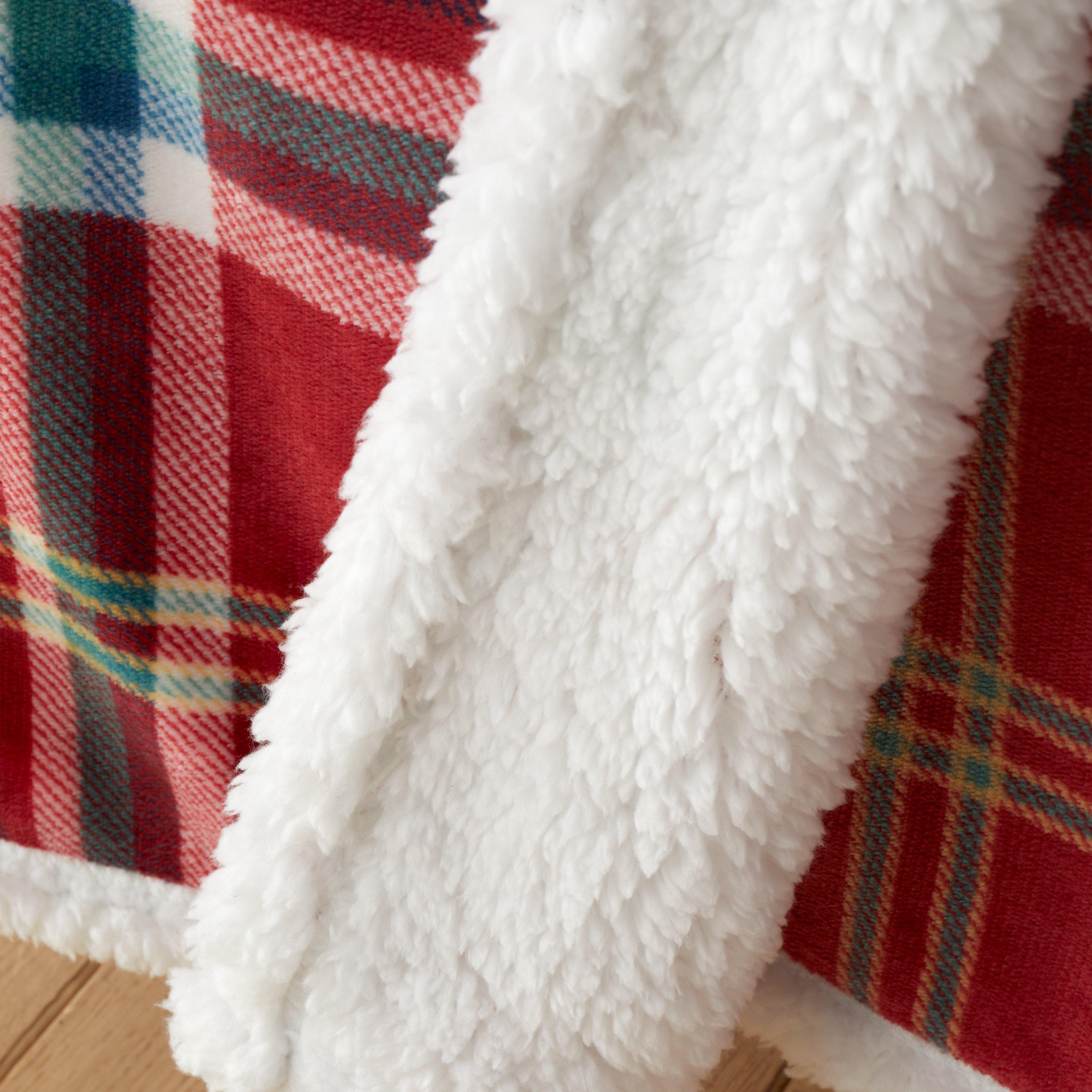 Red - Catherine Lansfield - Cosy Kelso Check Blanket Throw - 3
