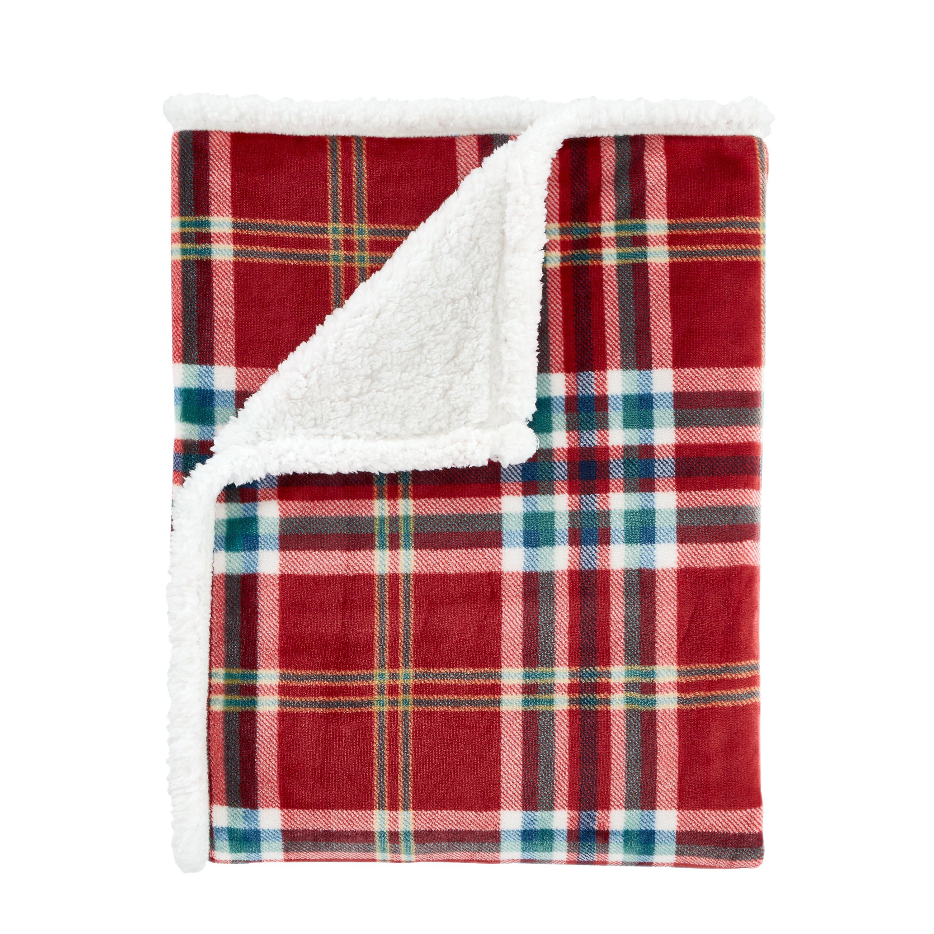 Red - Catherine Lansfield - Cosy Kelso Check Blanket Throw - 5