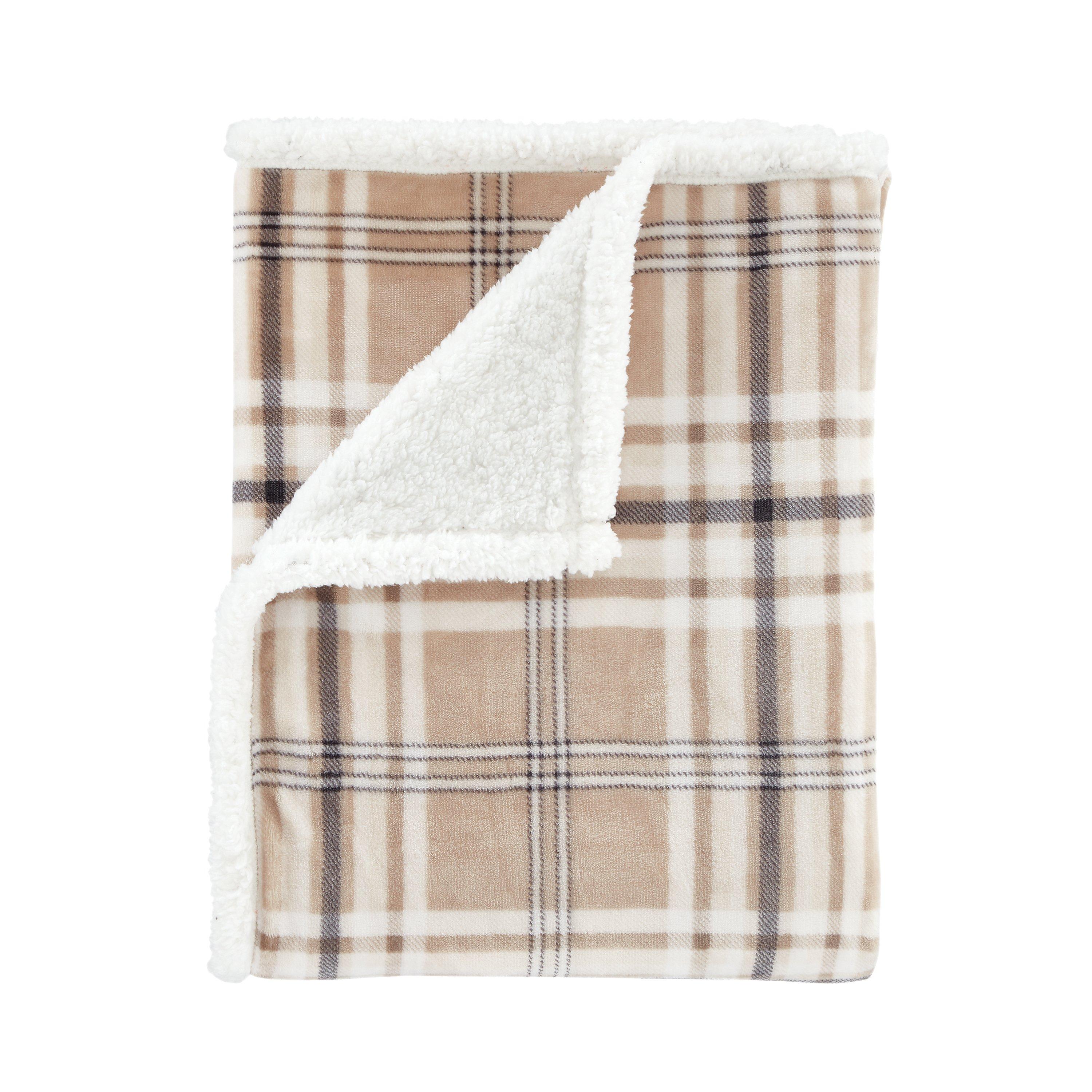 Natural - Catherine Lansfield - Cosy Kelso Check Blanket Throw - 5