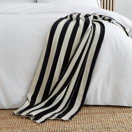 Style Sisters Knitted Stripe Cotton Blanket Throw