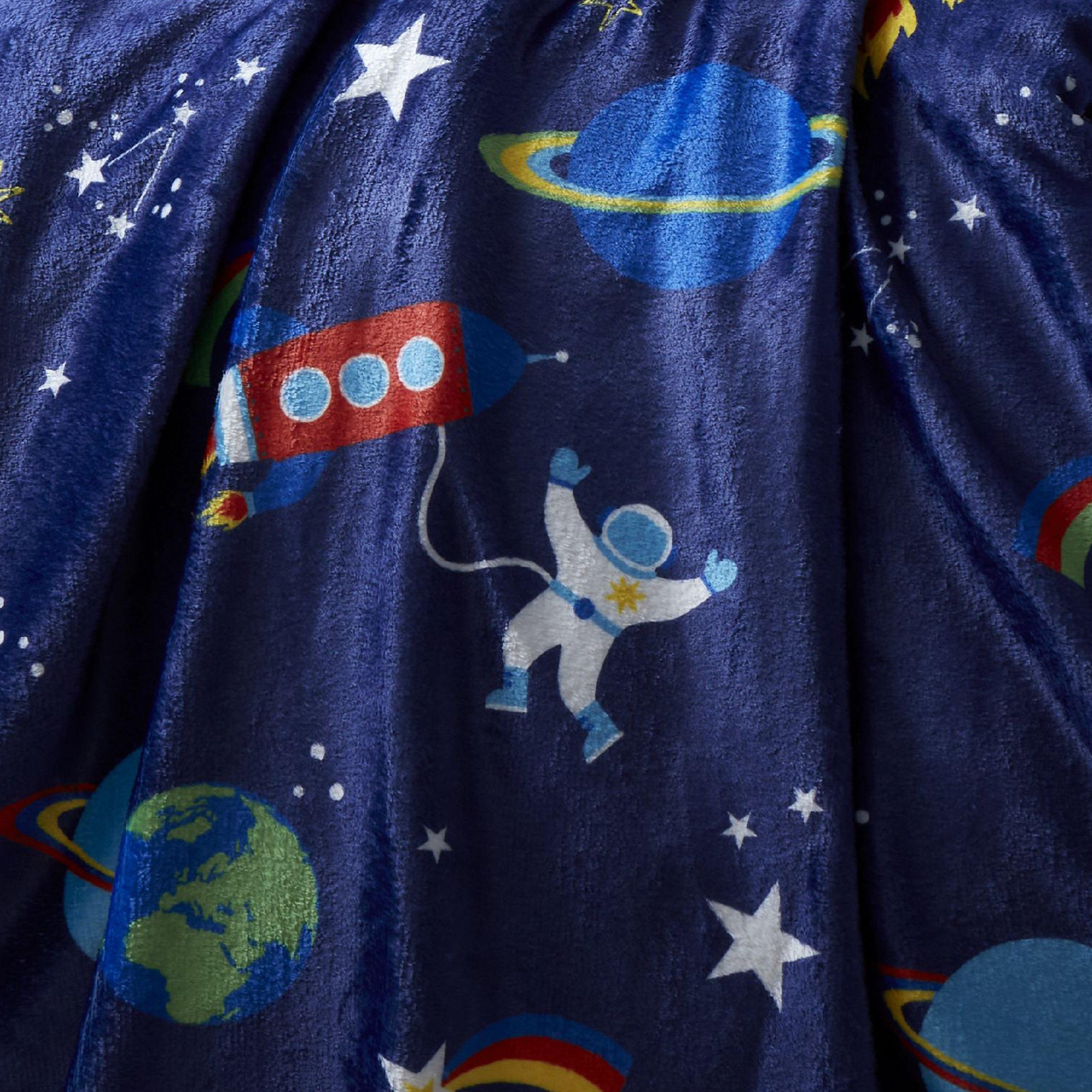 Blue - Catherine Lansfield - Lost In Space Cosy Fleece Blanket Throw - 2