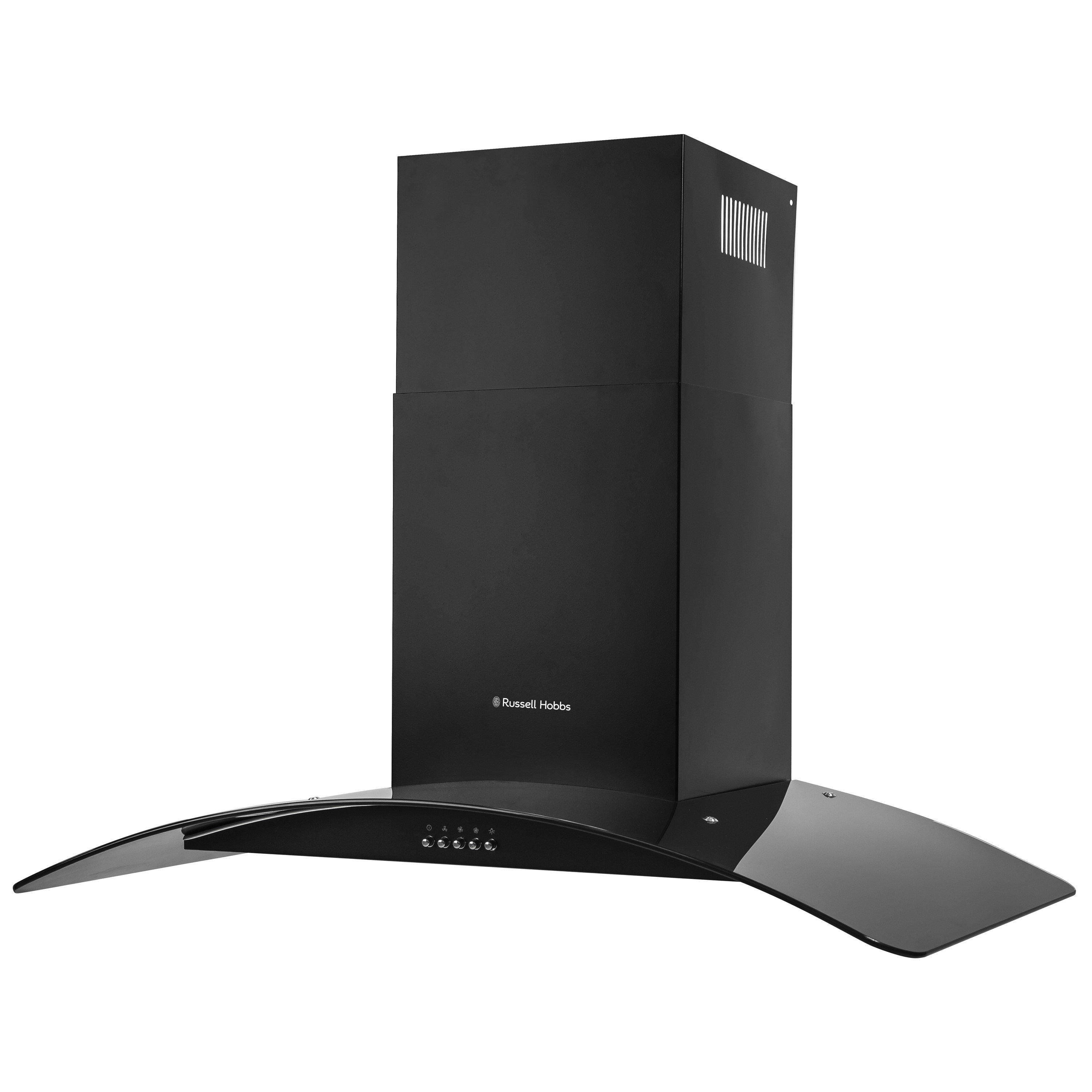 Black - Russell Hobbs - RHGCH901B-M Black Steel & Glass Cooker Hood - 8