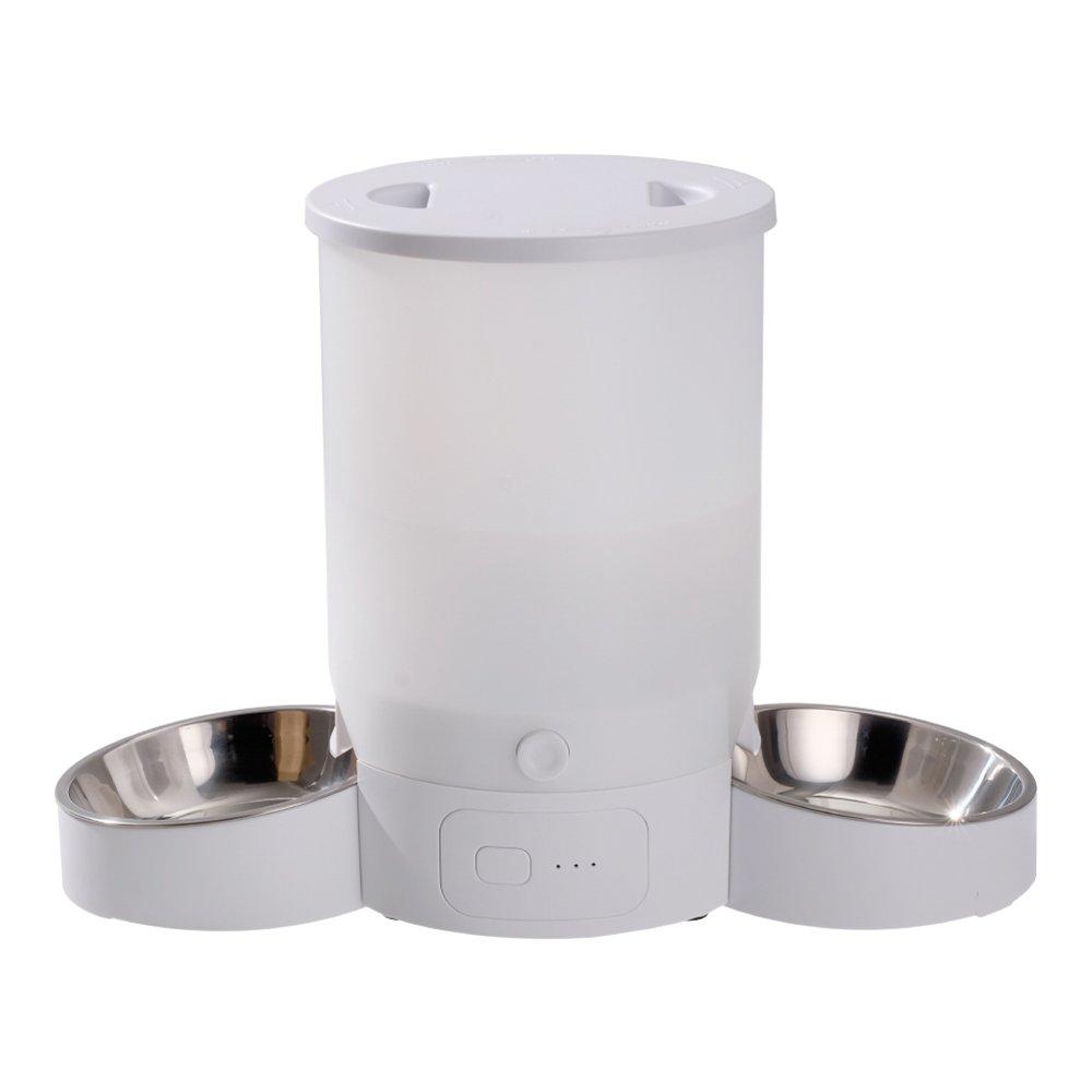 White - KIDKID PET - 3L Double Bowl Automatic Pet Feeder - 3