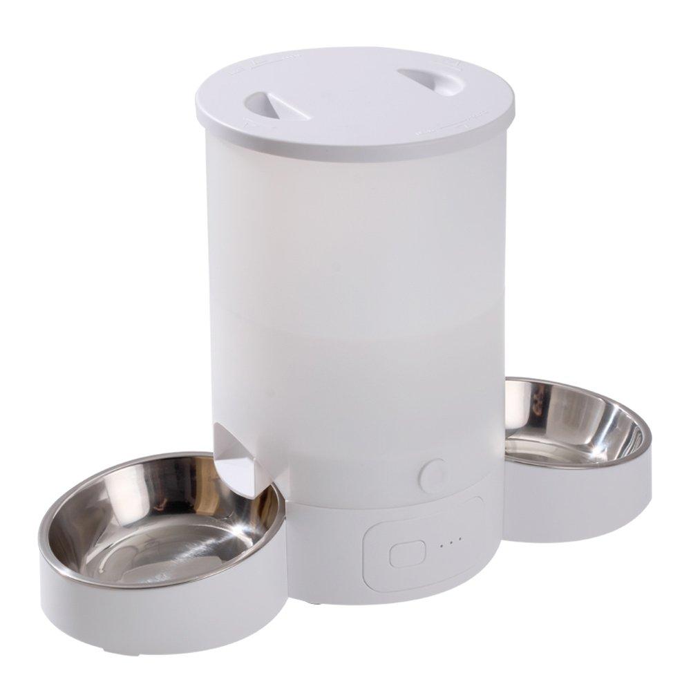 White - KIDKID PET - 3L Double Bowl Automatic Pet Feeder - 4