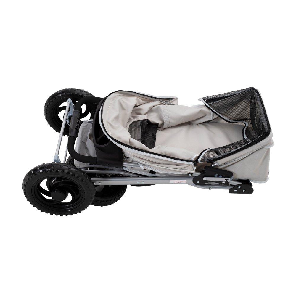 Light Grey - KIDKID PET - Foldable Pet Stroller for Cats and Dogs - 3