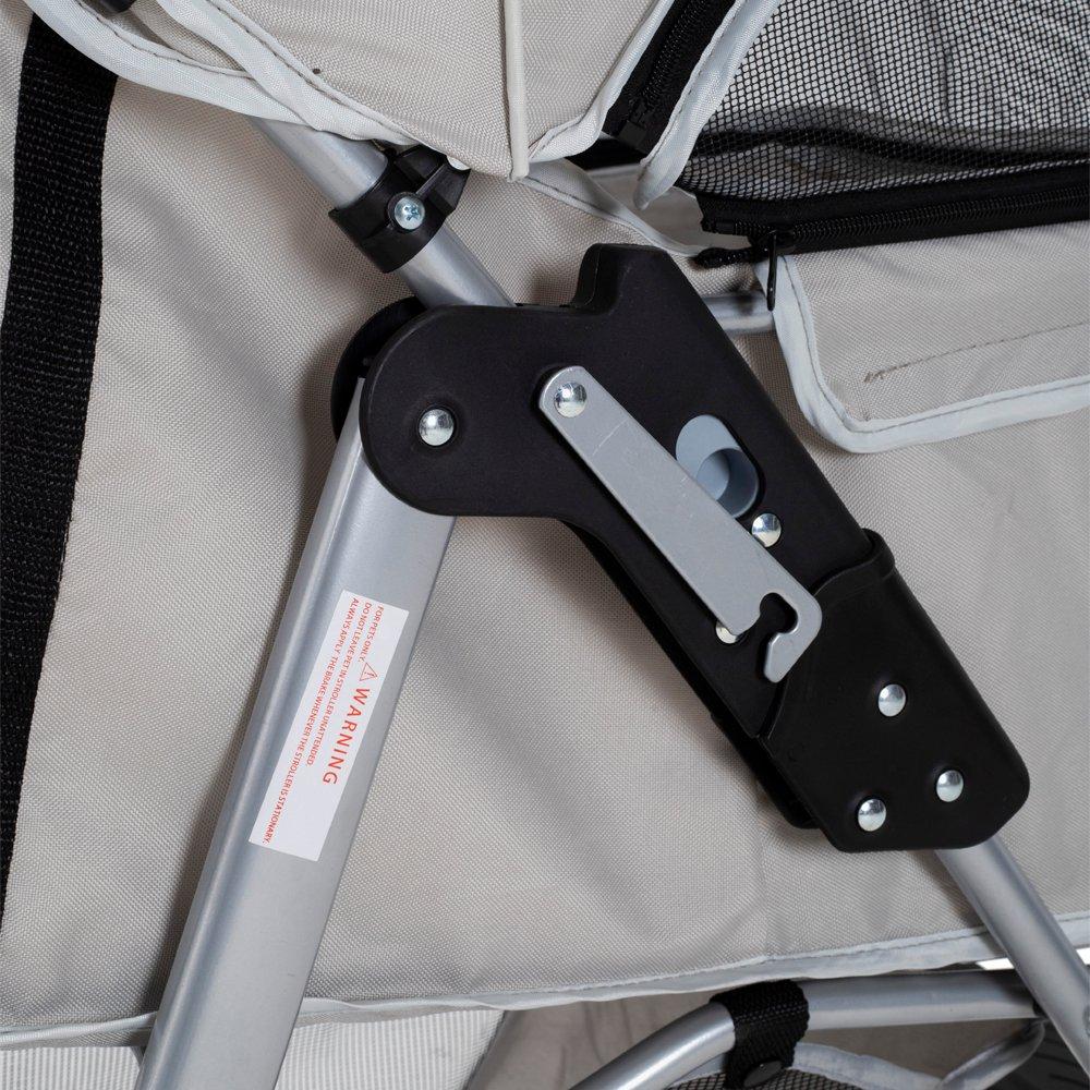 Light Grey - KIDKID PET - Foldable Pet Stroller for Cats and Dogs - 10