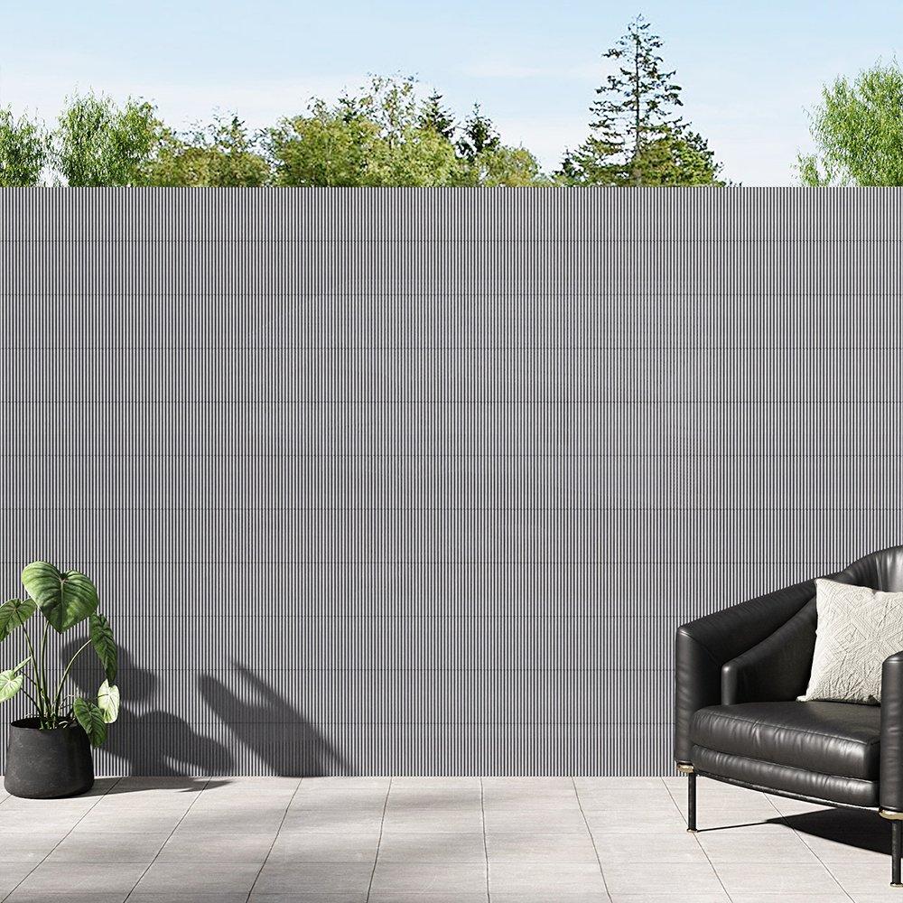 Grey - Breeins - 5m x 1.5m Sun-blocked Privacy Fence Screen Panels - 1