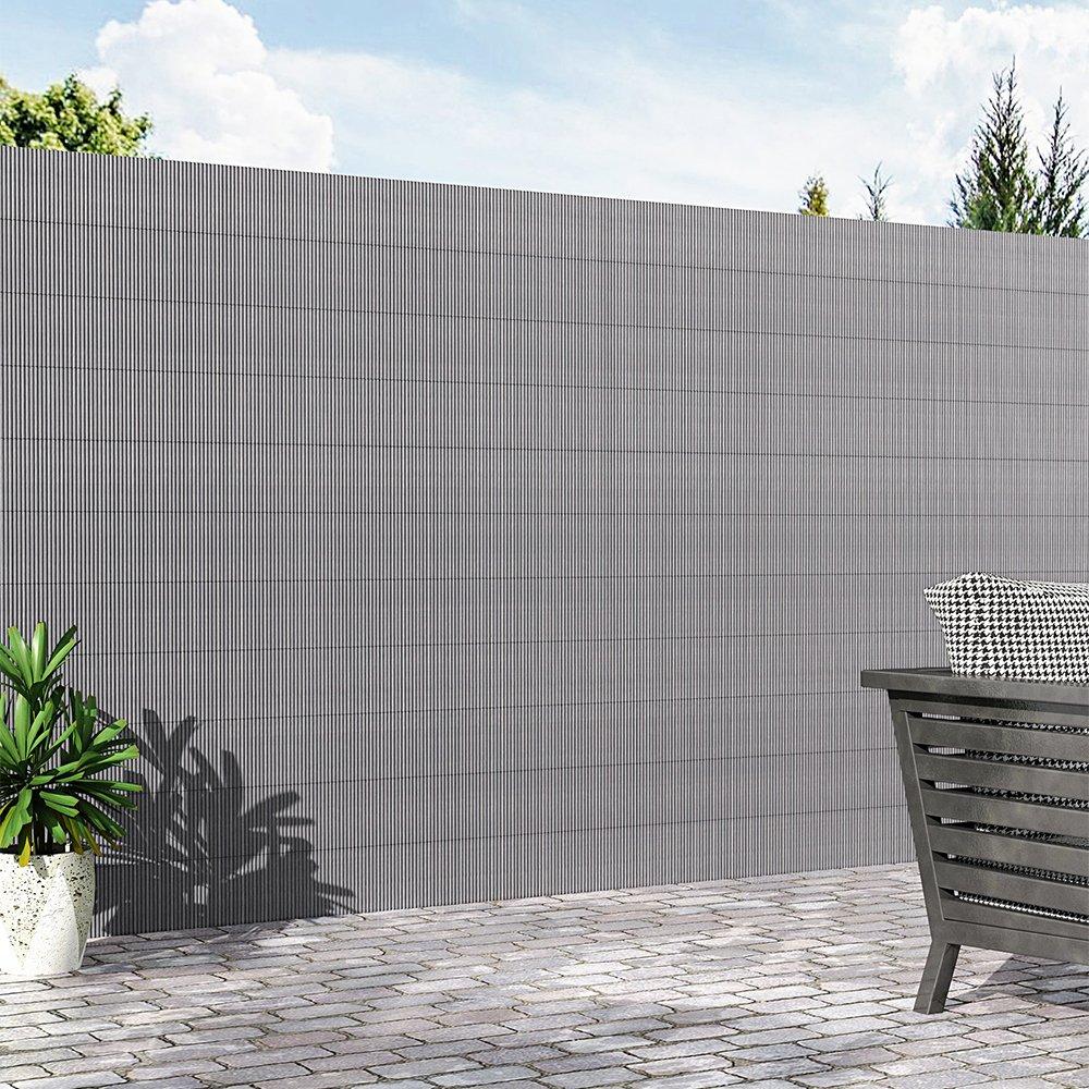 Grey - Breeins - 5m x 1.5m Sun-blocked Privacy Fence Screen Panels - 2