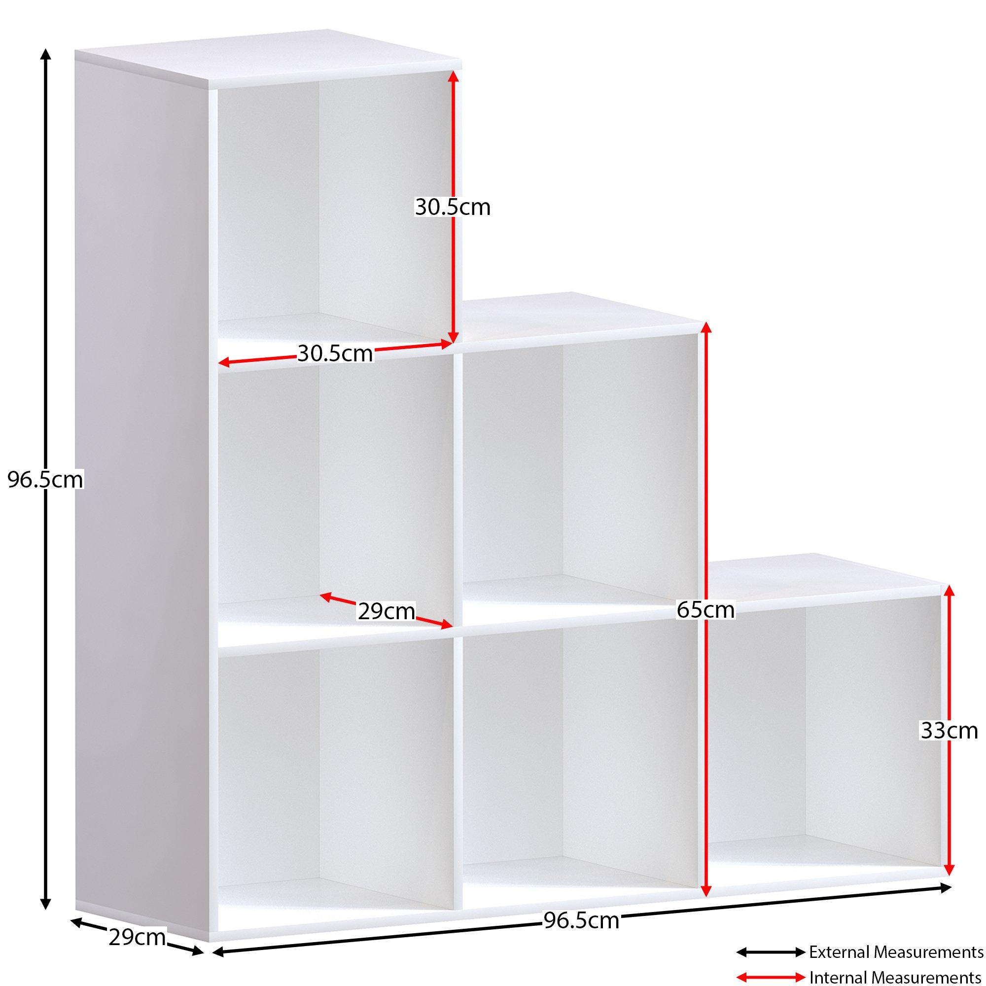 Grey - Lassic - 6 Cube Storage Unit (W) + Set of 3 Storage Cubes - 2