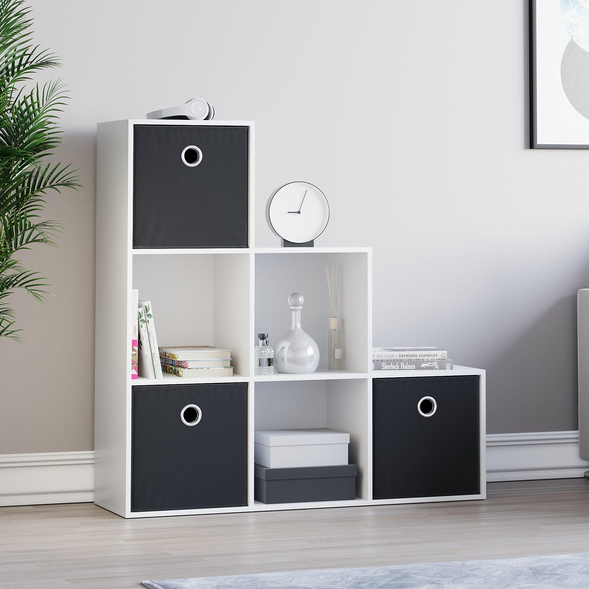 6 Cube Storage Unit (W) + Set of 3 Storage Cubes