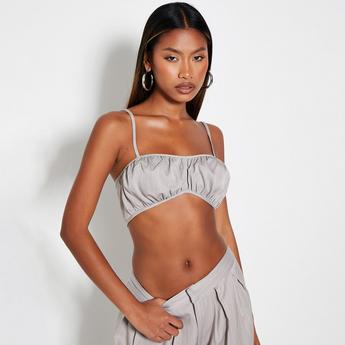 I Saw It First ISAWITFIRST Pinstripe Ruched Cami Bralet