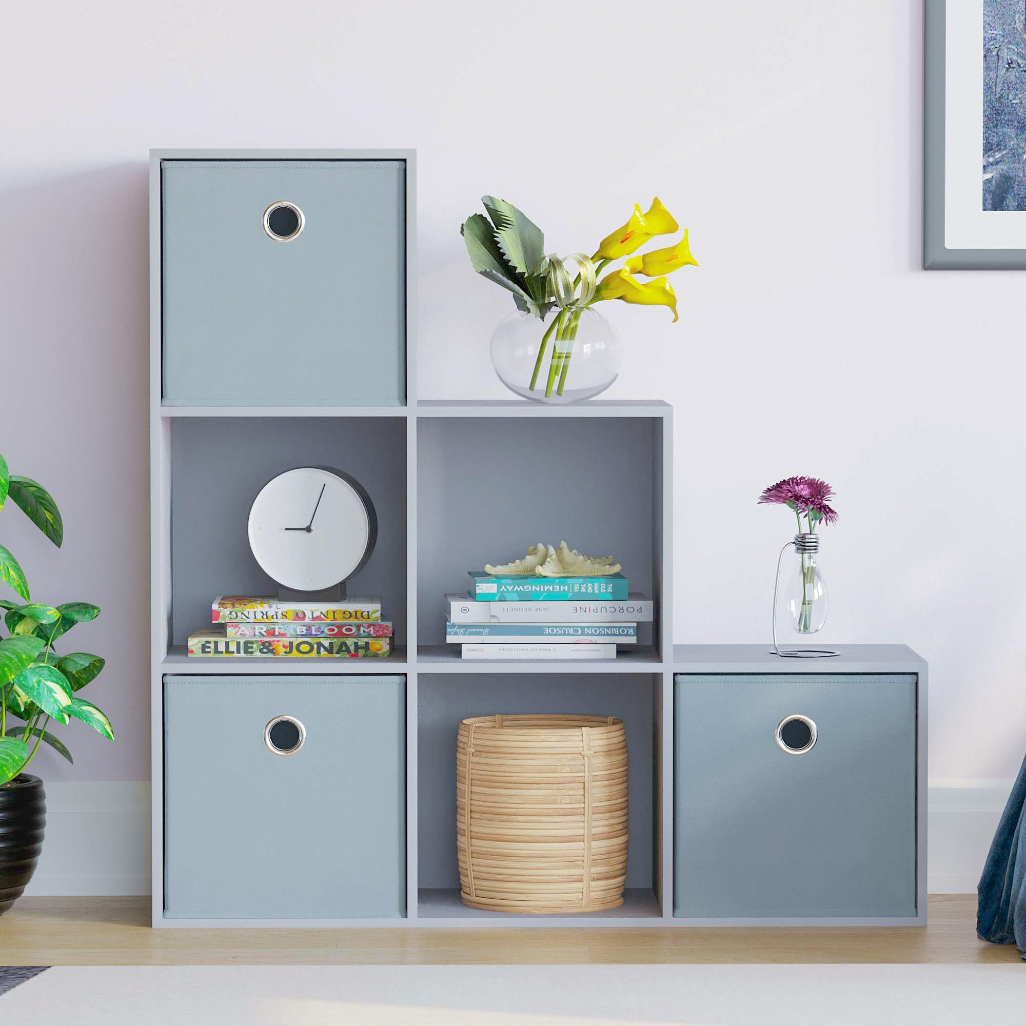 Grey - Lassic - 6 Cube Storage Unit (G) + Set of 3 Storage Cubes - 3
