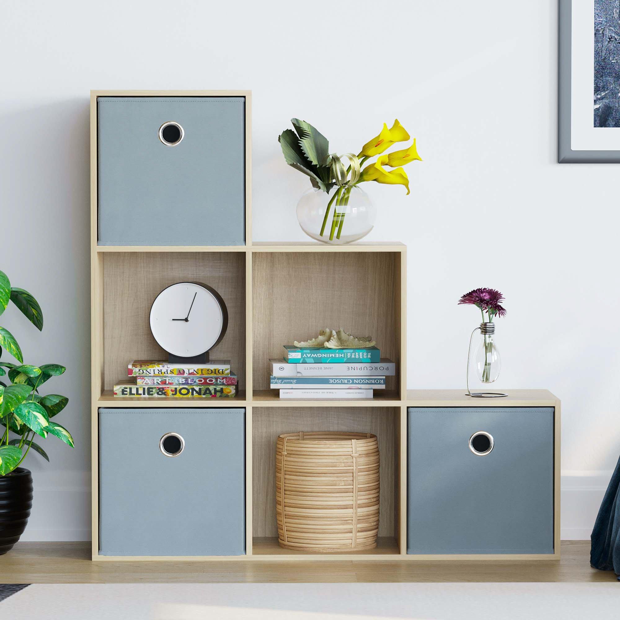 Grey - Lassic - 6 Cube Storage Unit (O) + Set of 3 Storage Cubes - 3