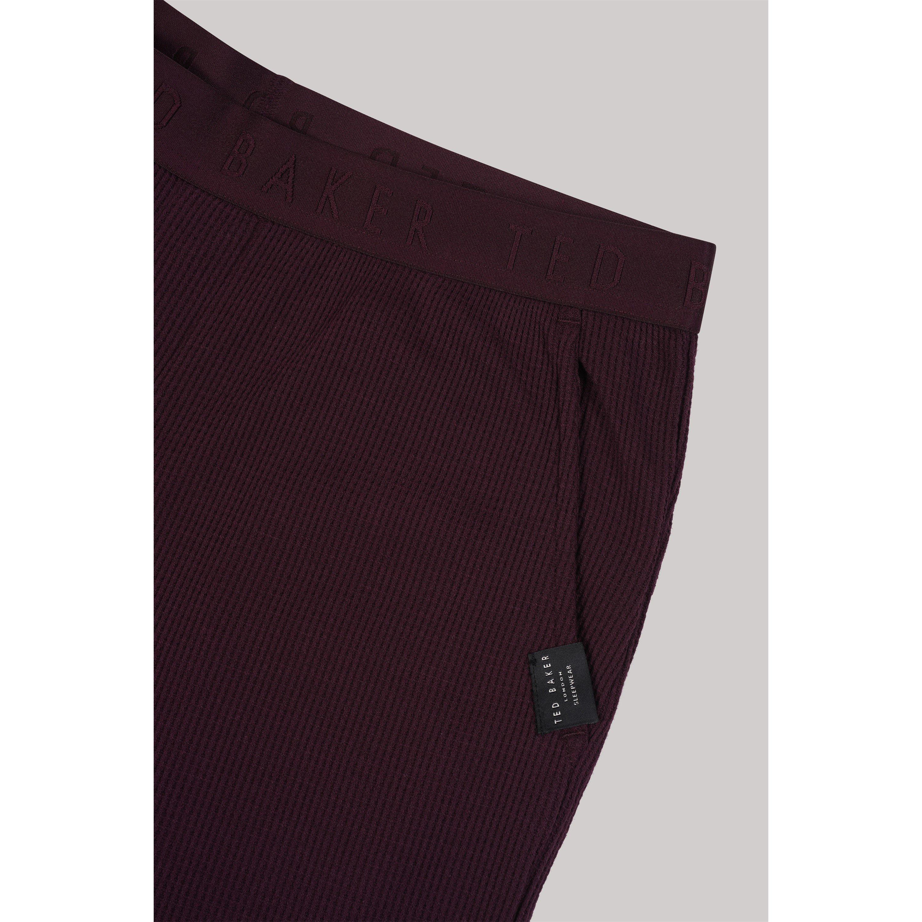 Maroon - Ted Baker - Ted Baker Waffle Long Sleeve Top & Jogger Set - 3