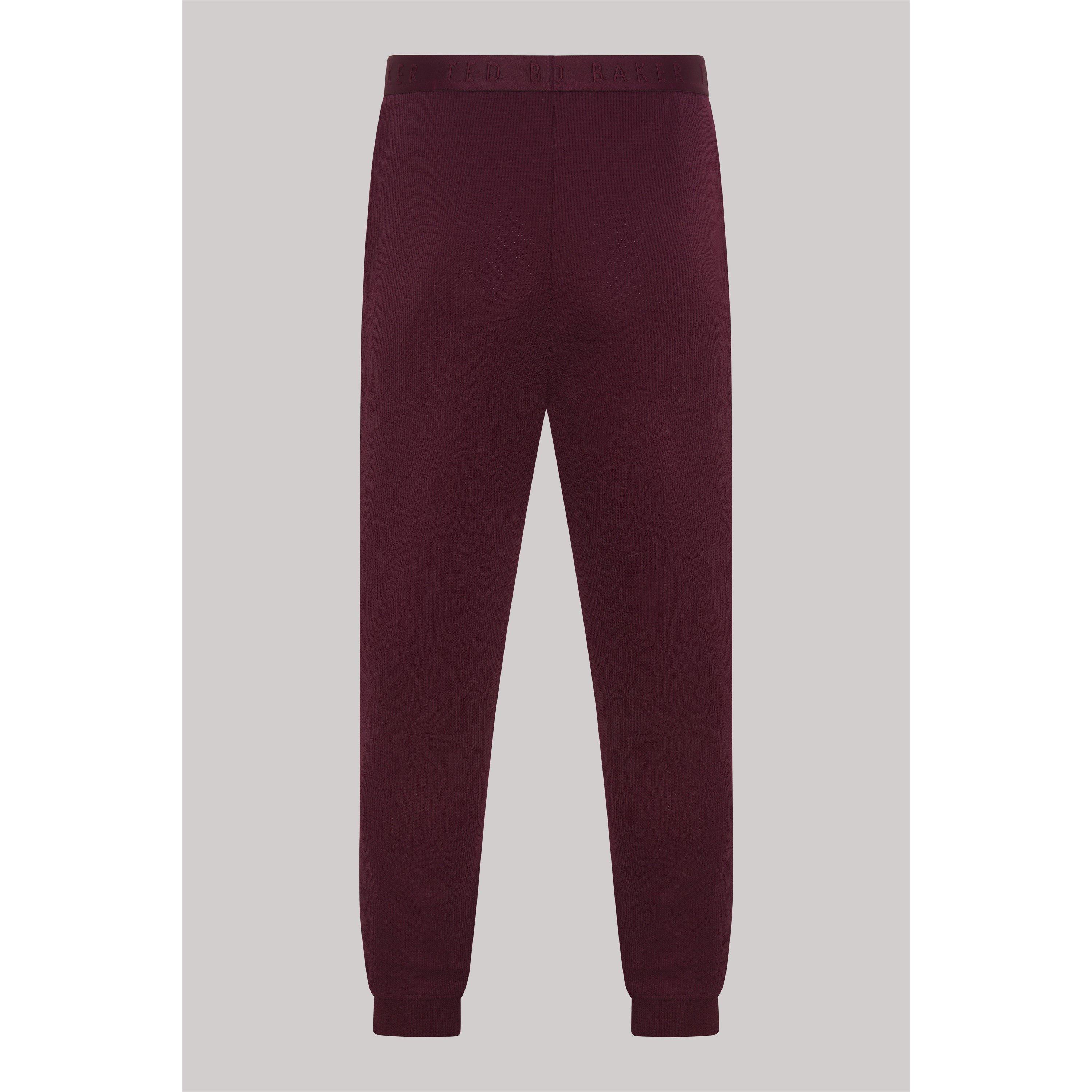Maroon - Ted Baker - Ted Baker Waffle Long Sleeve Top & Jogger Set - 9