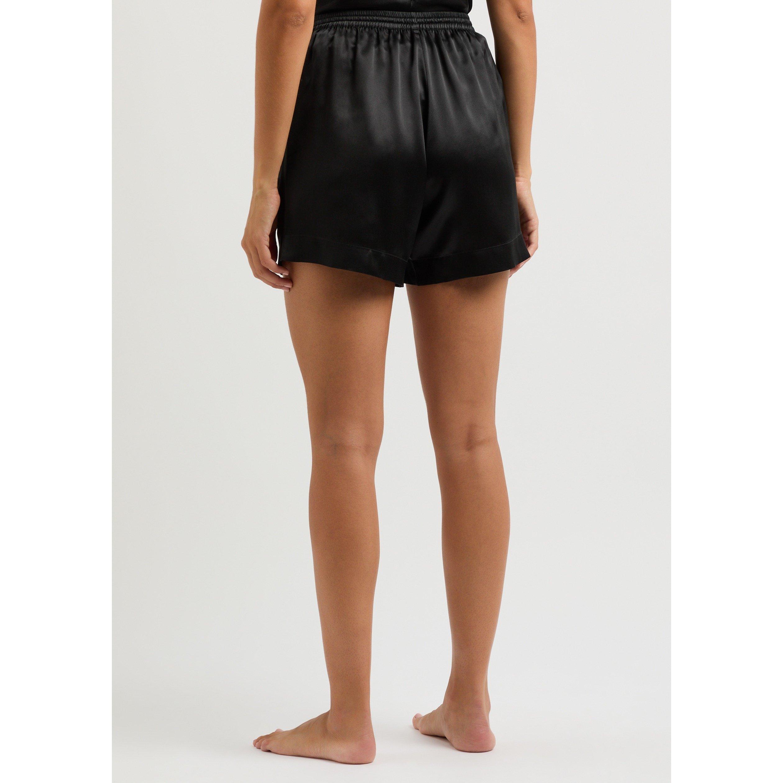 BLACK - Fleur of England - Women's Fleur Du Jour Silk Pyjama Shorts - 3
